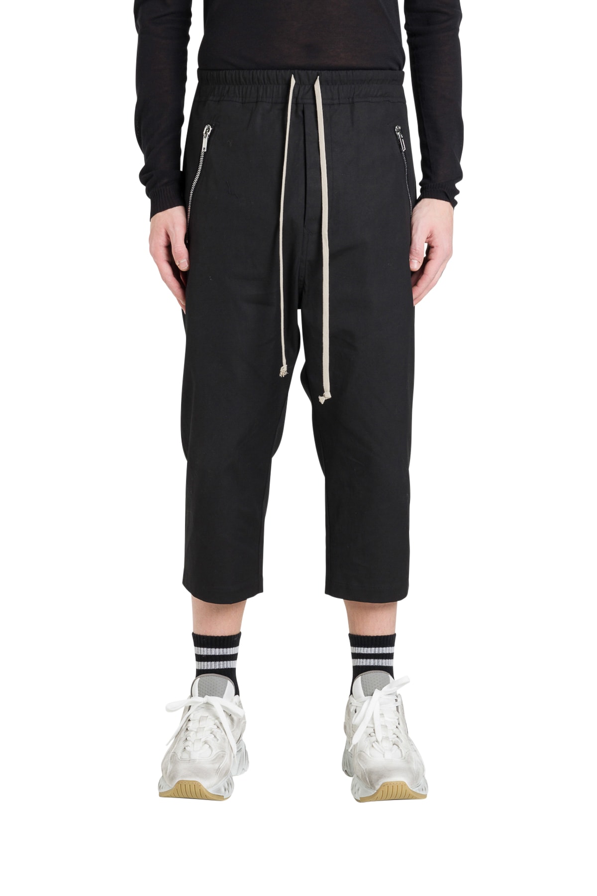 Rick Owens Tacuatl Cropped Trousers In Nero