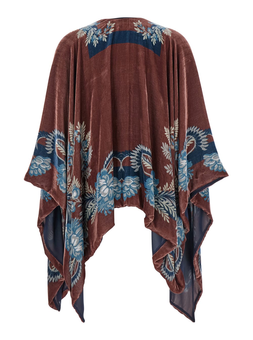 Shop Etro Velvet Cape In Multicolor