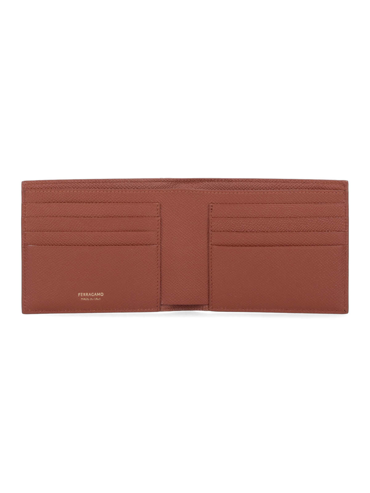 Shop Ferragamo Bi-fold Wallet Gancini In Brown