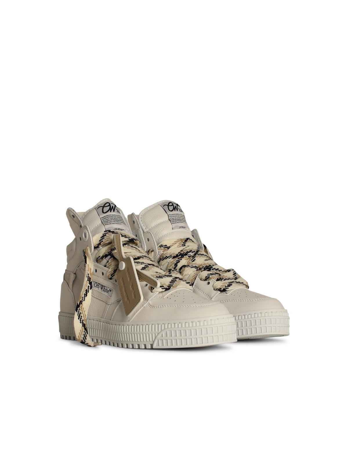 Shop Off-white 3 Off Court White Leather Blend Sneakers