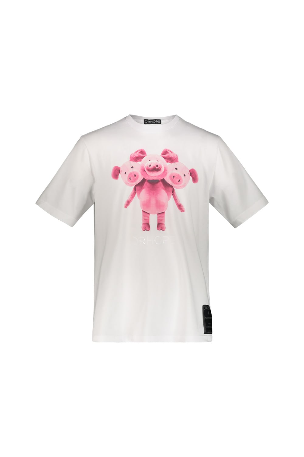 Shop Drhope White T-shirt With Pig Print