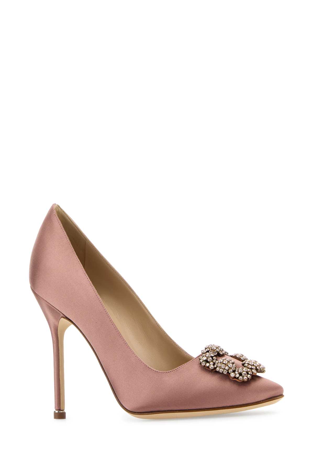 Manolo Blahnik Antiqued Pink Satin Hangisi Pumps