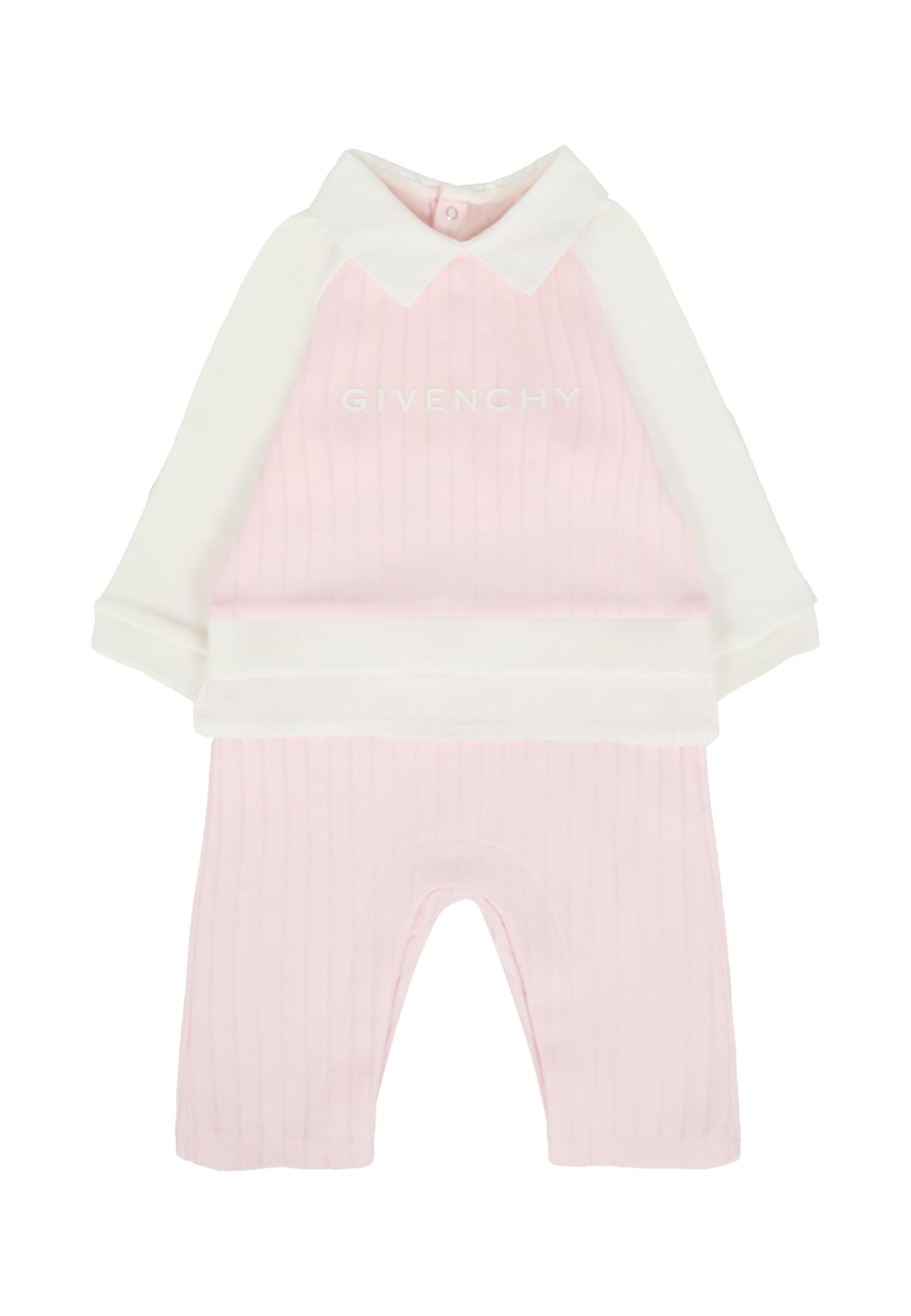 Givenchy Pink Babygrow For Baby Girl With Logo In Pink