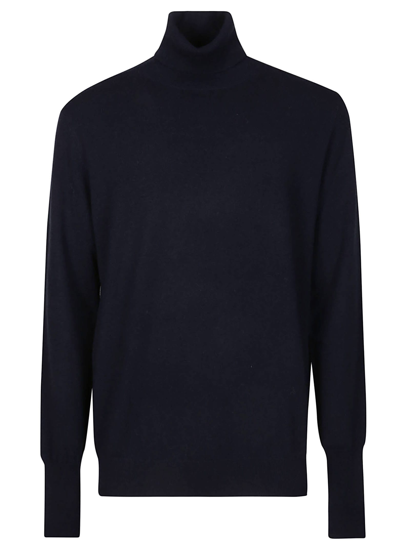 Ballantyne Plain Turtle Neck Sweater In Blue