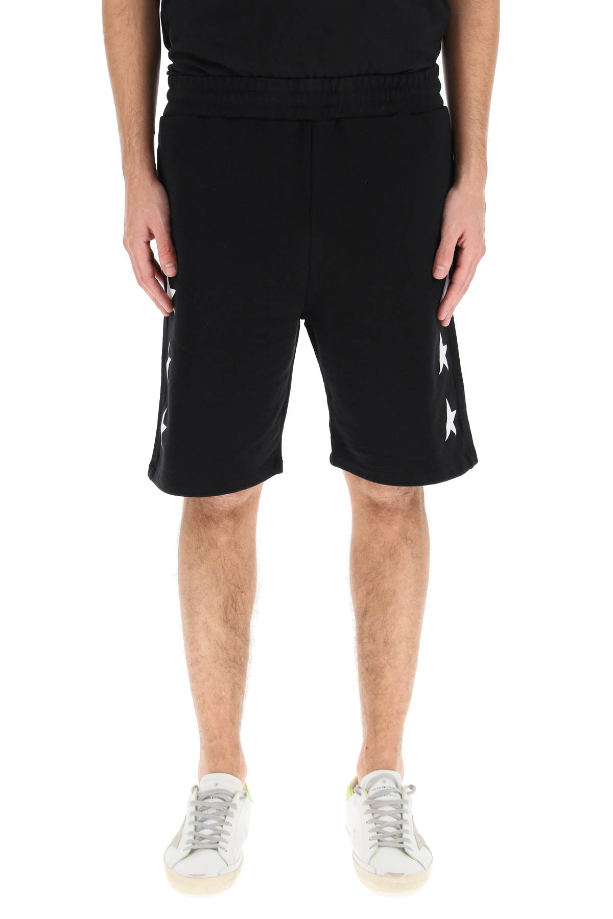 Shop Golden Goose Diego Star Short Sweatpants In Black White (black)