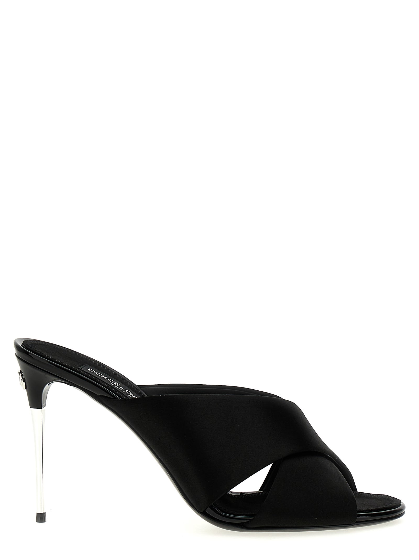 Shop Dolce & Gabbana Satin Sandals In Black