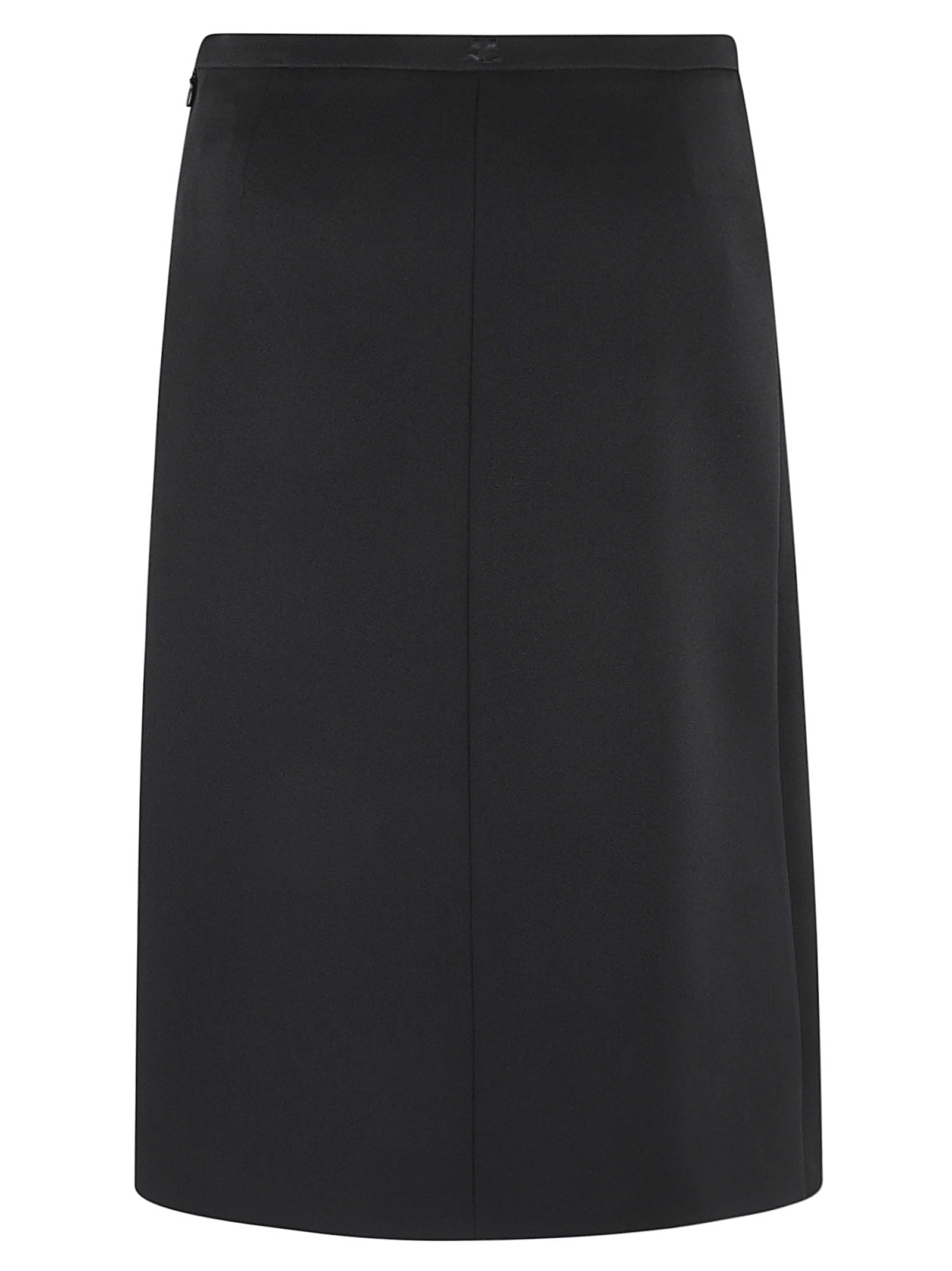 Shop Courrèges Zip Detail Skirt In Black