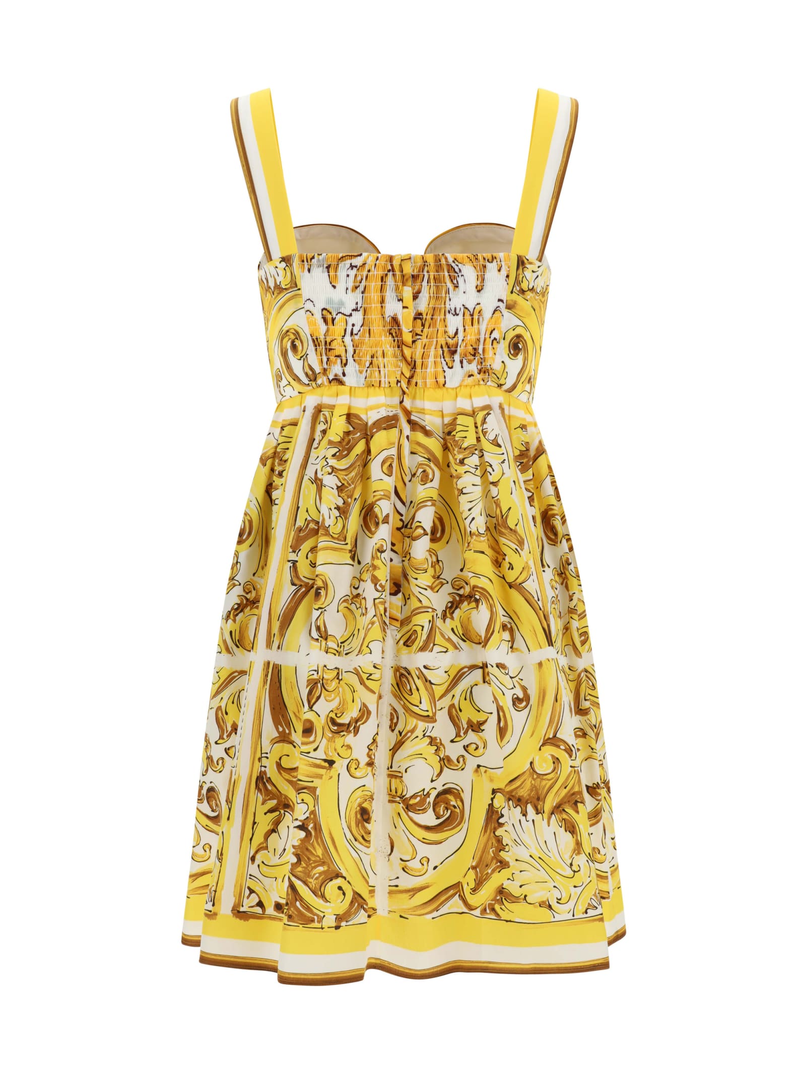 Shop Dolce & Gabbana Mini Dress In Yellow