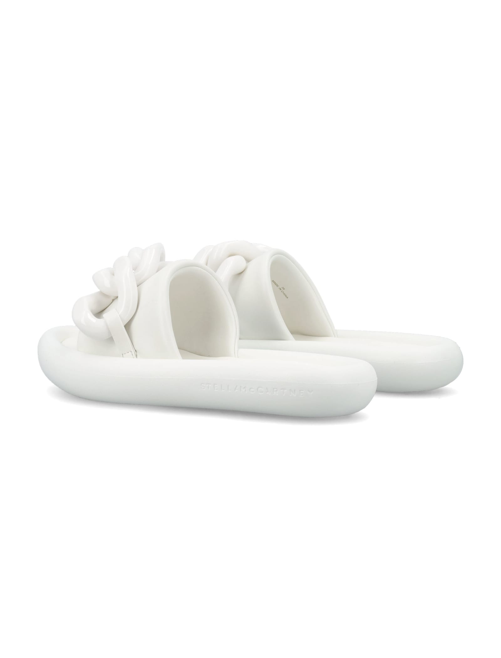 Stella Mccartney Air Chain-embellished Slip-on Slides In White