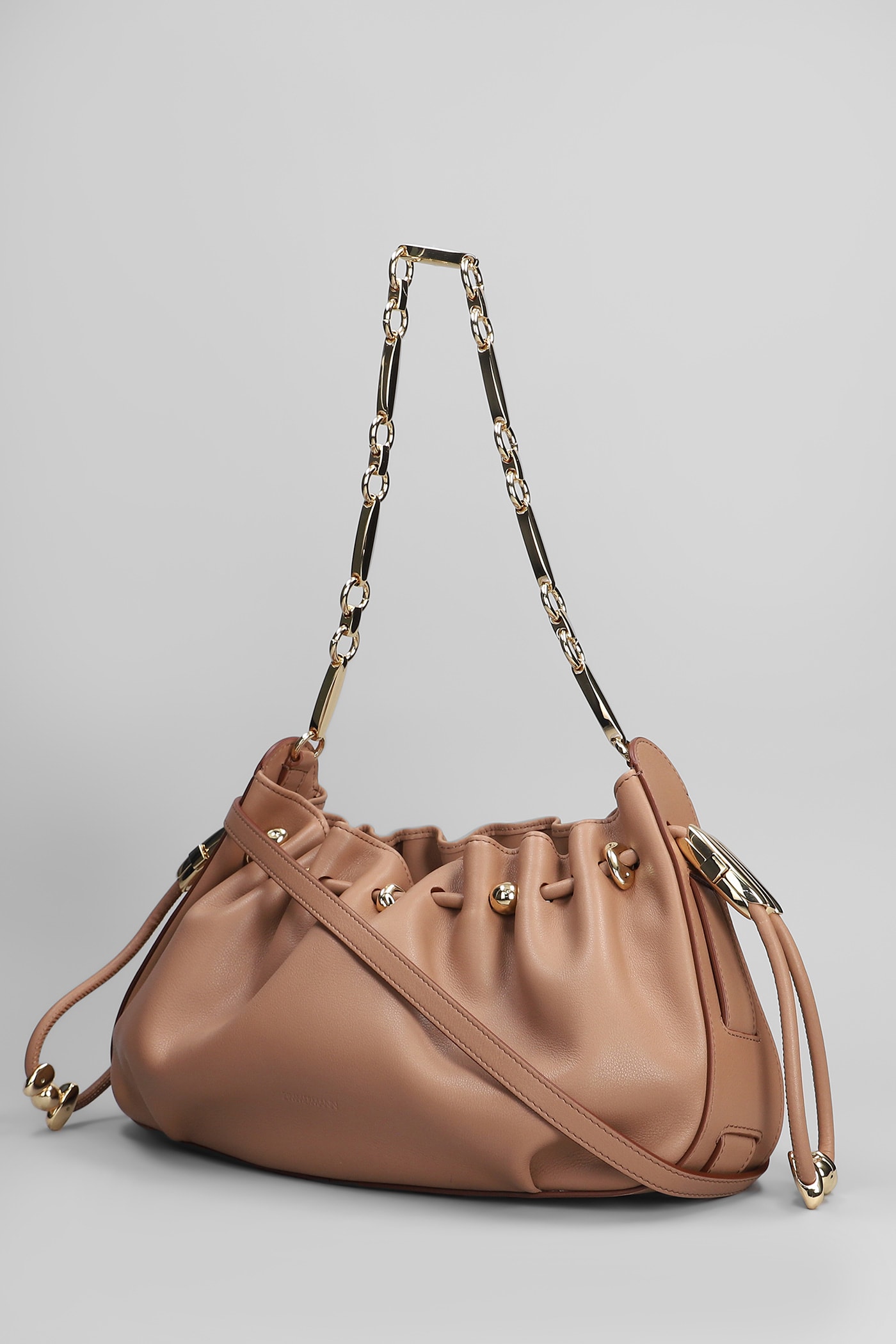 Zimmermann Halcyon Shoulder Bag In Taupe Leather In Taupe