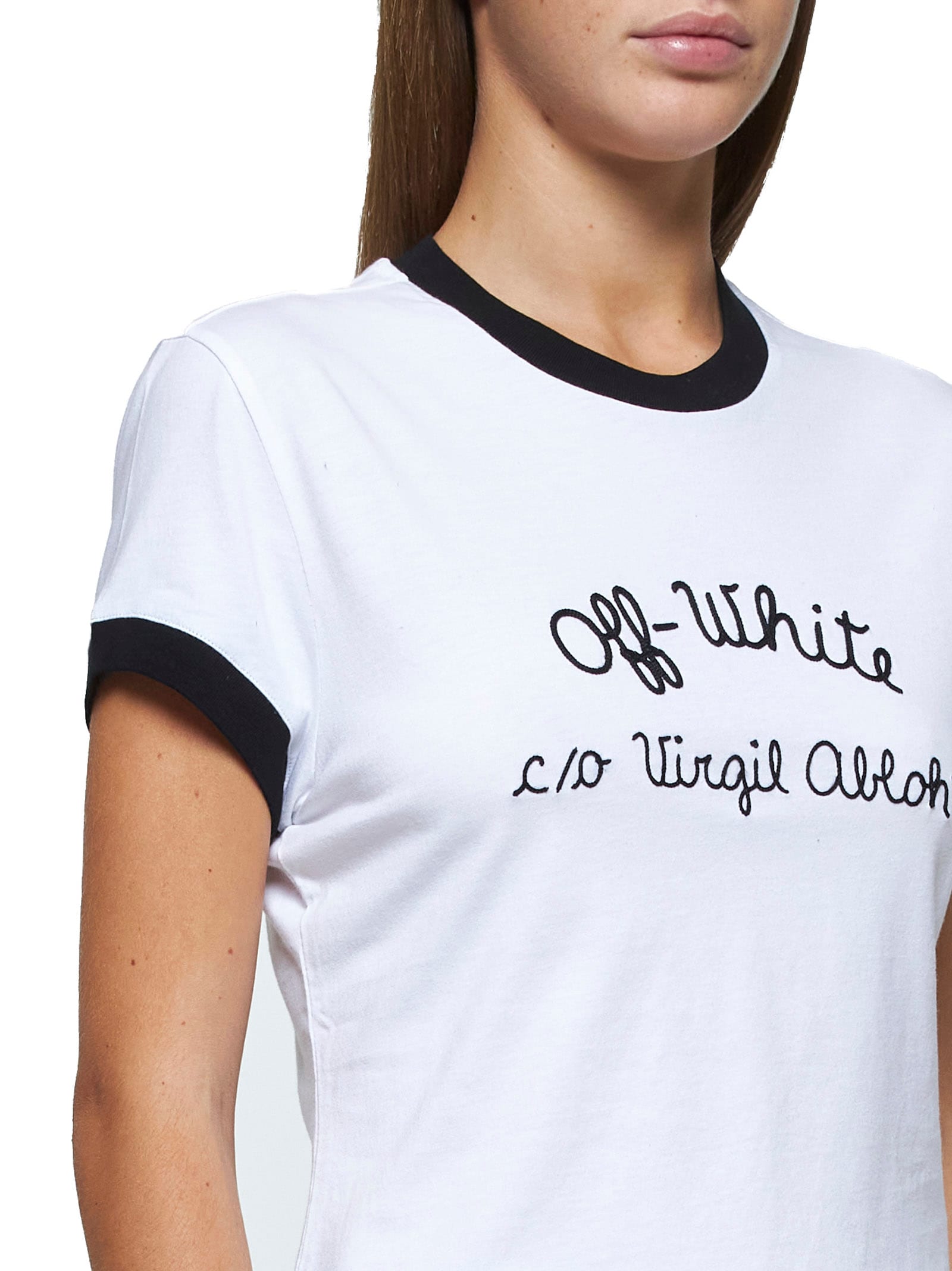 Shop Off-white T-shirt In White - Black