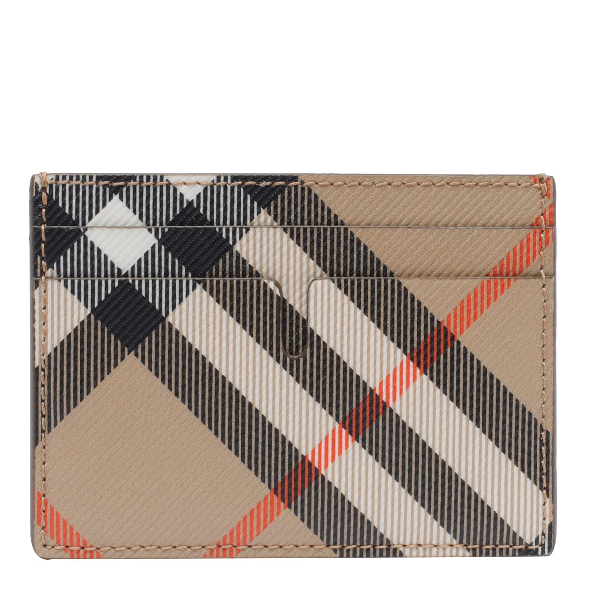 Shop Burberry Check Cards Holder In Beige