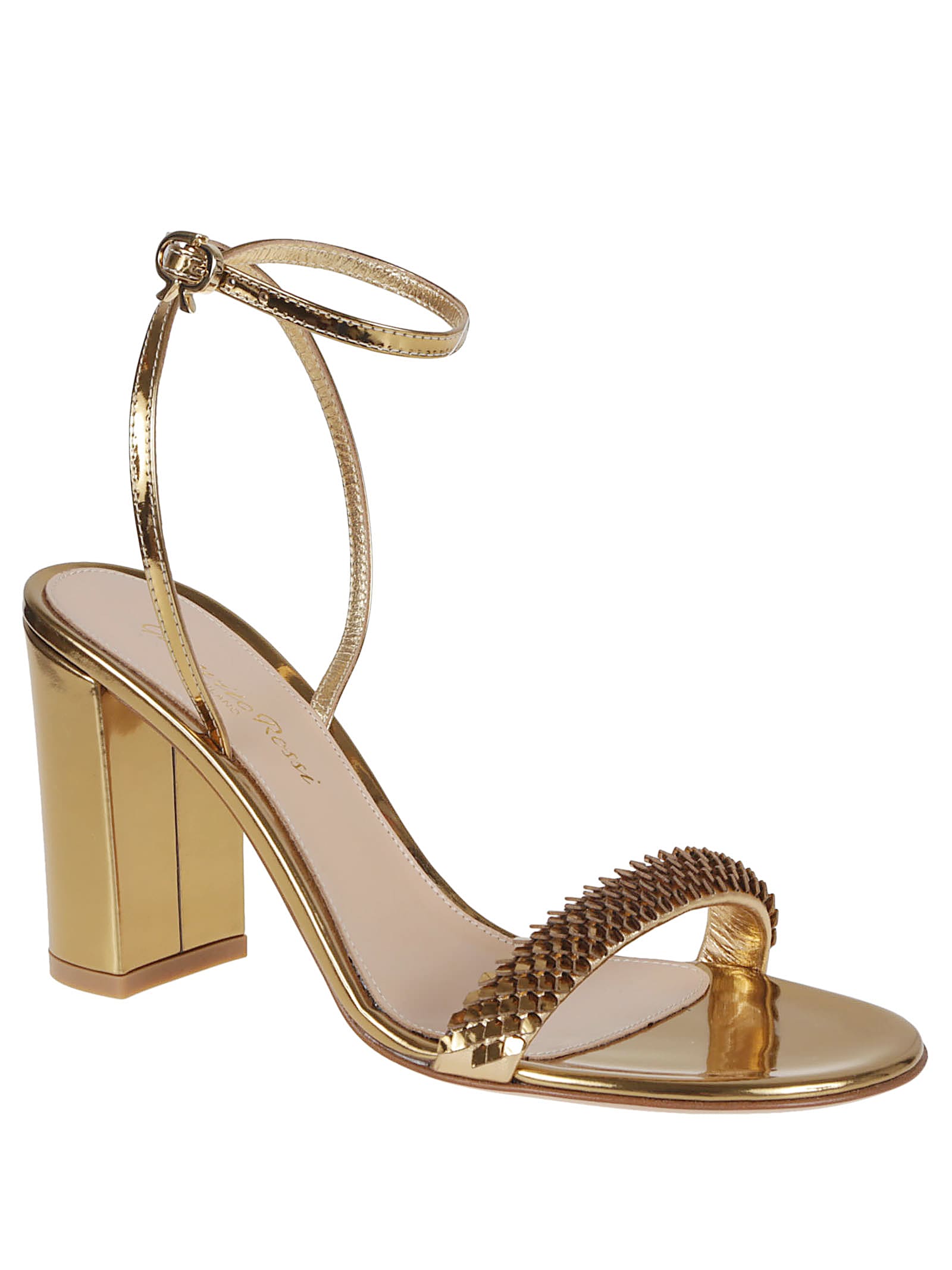 Gianvito Rossi Calissa Sandals With Iconic Ribbon Buckle In Mekm Mekong Mekong