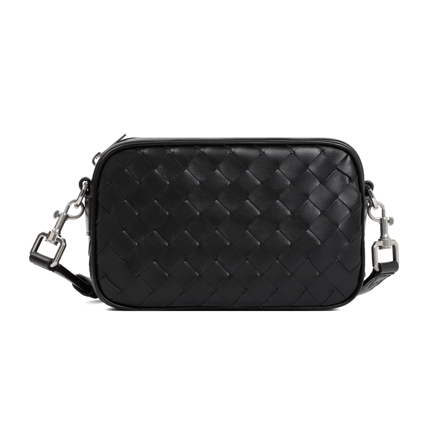 Bottega Veneta Mini Braided Camera Bag In Black