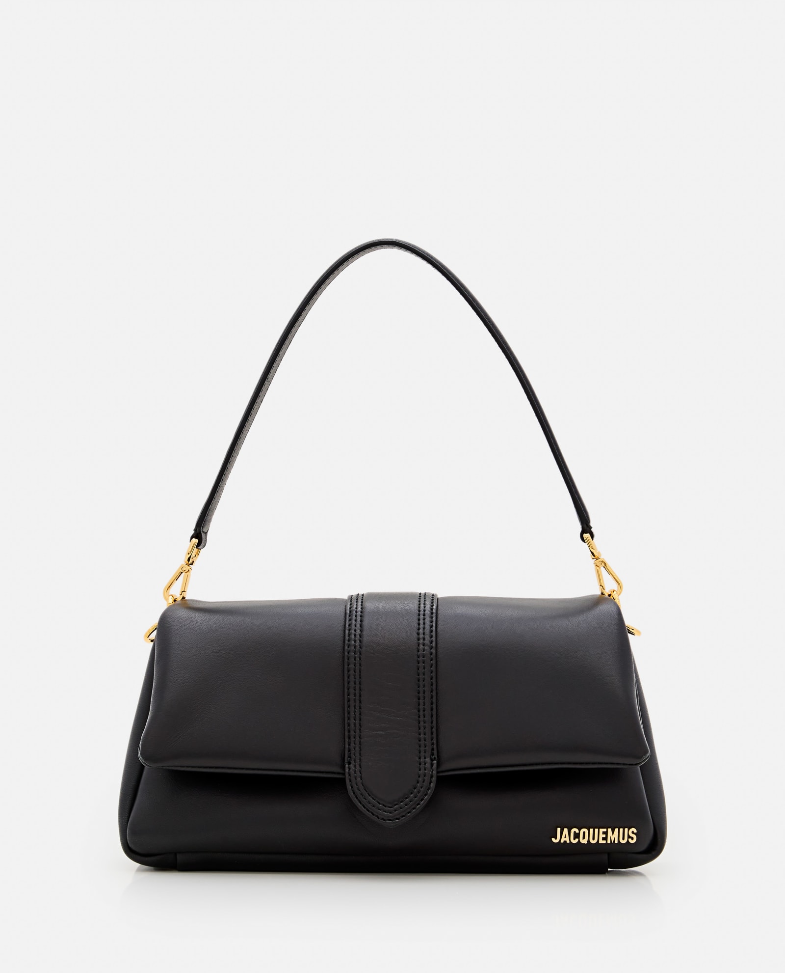 Shop Jacquemus Le Bambimou Leather Shoulder Bag In Black