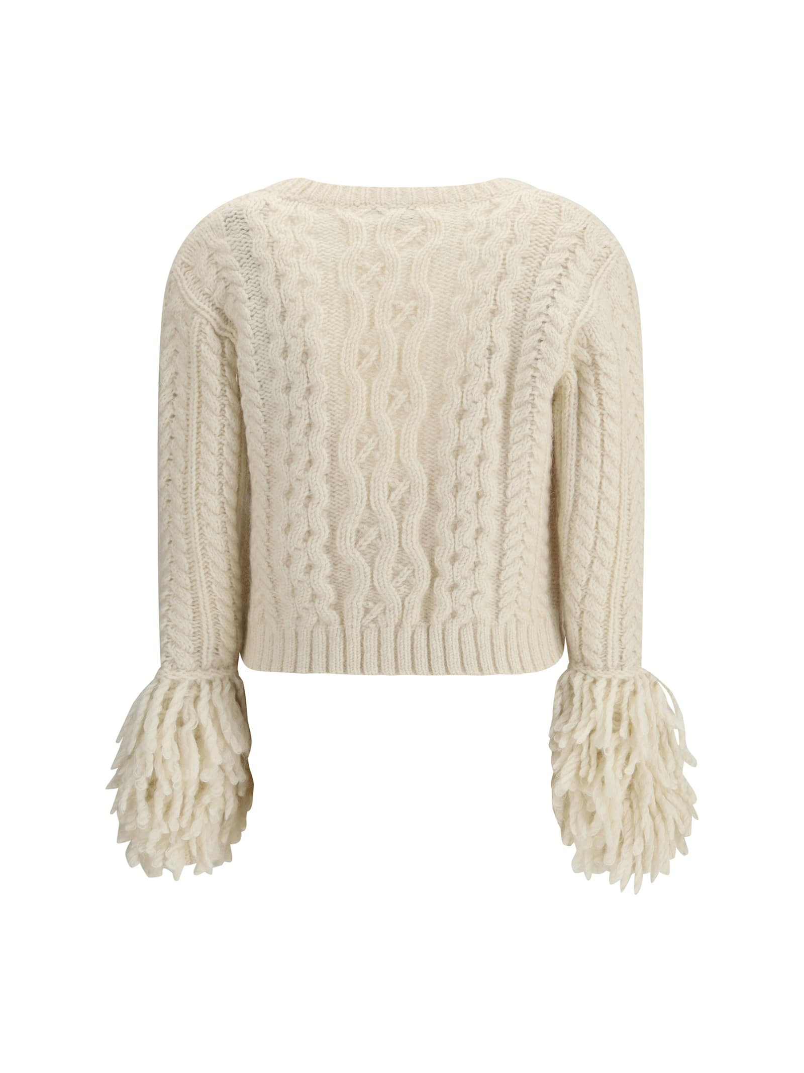 Moncler Alpaca Blend Cardigan V-neckline In Neutral