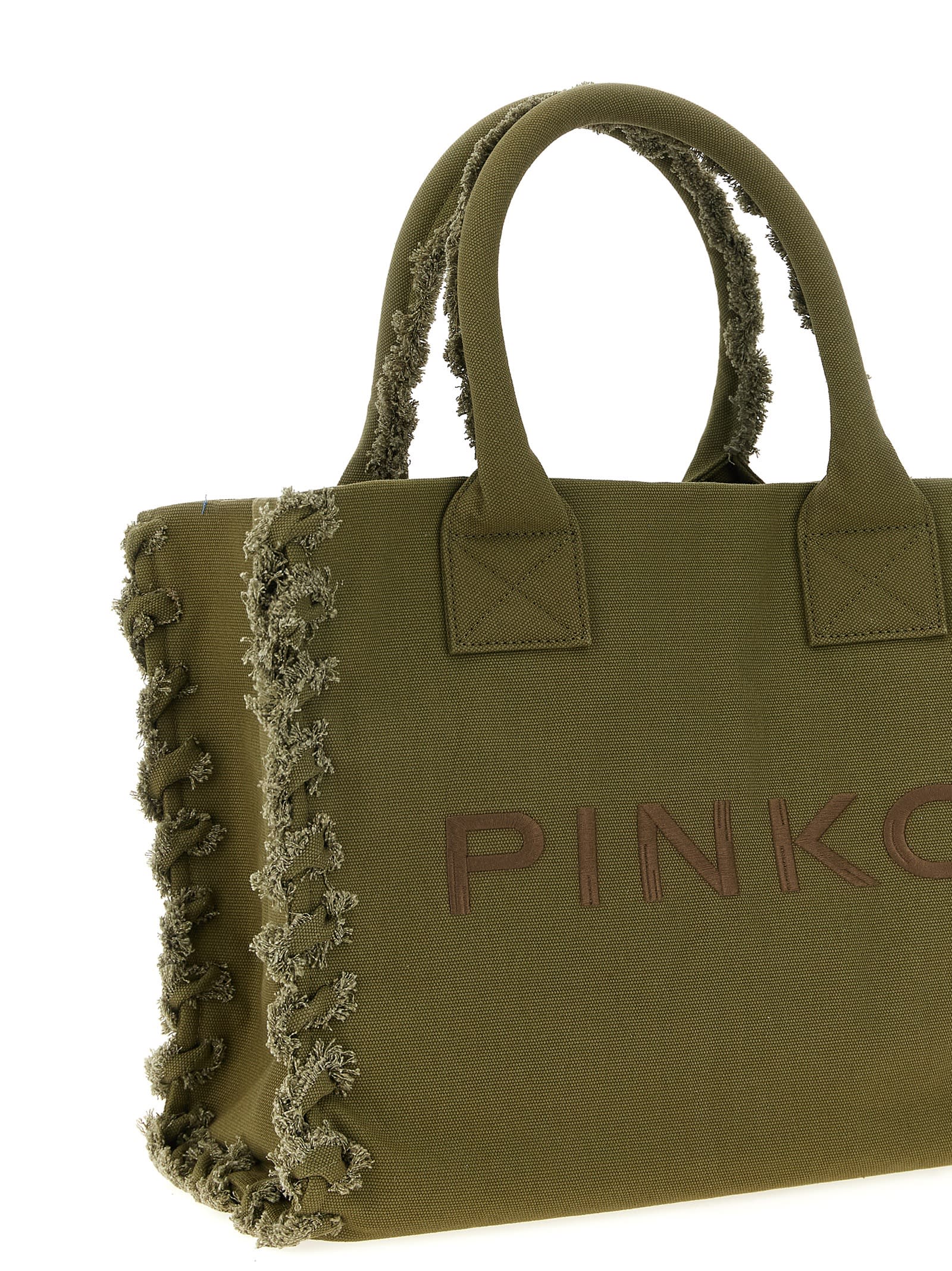 Pinko Medium Beach Shopping Bag In Green
