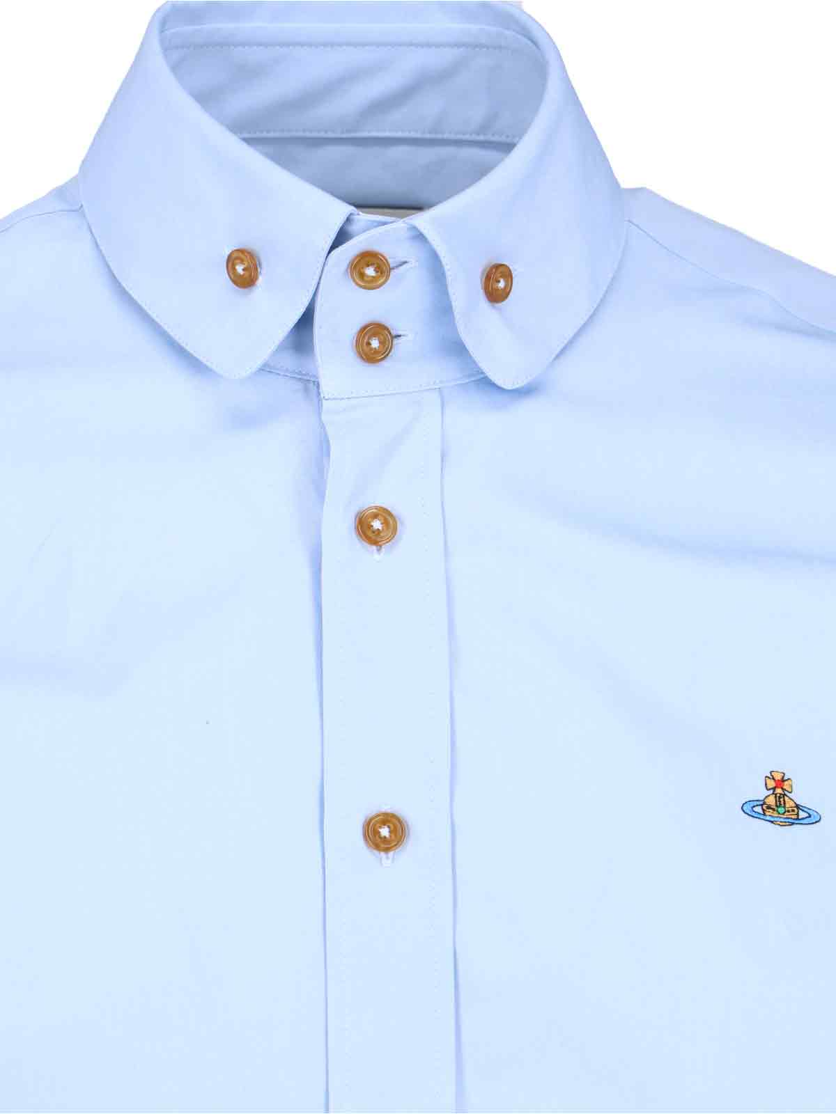 Shop Vivienne Westwood Krall Logo Shirt In Light Blue