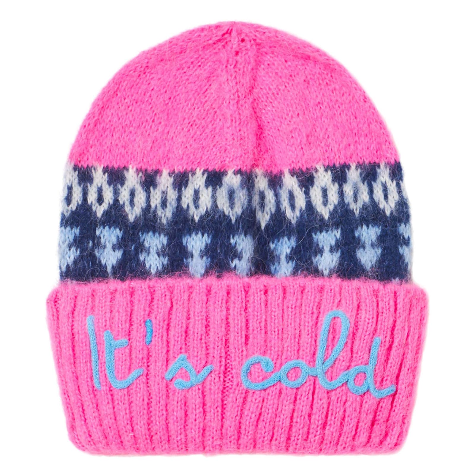 Girl Soft Beanie With Nordic Jacquard Print