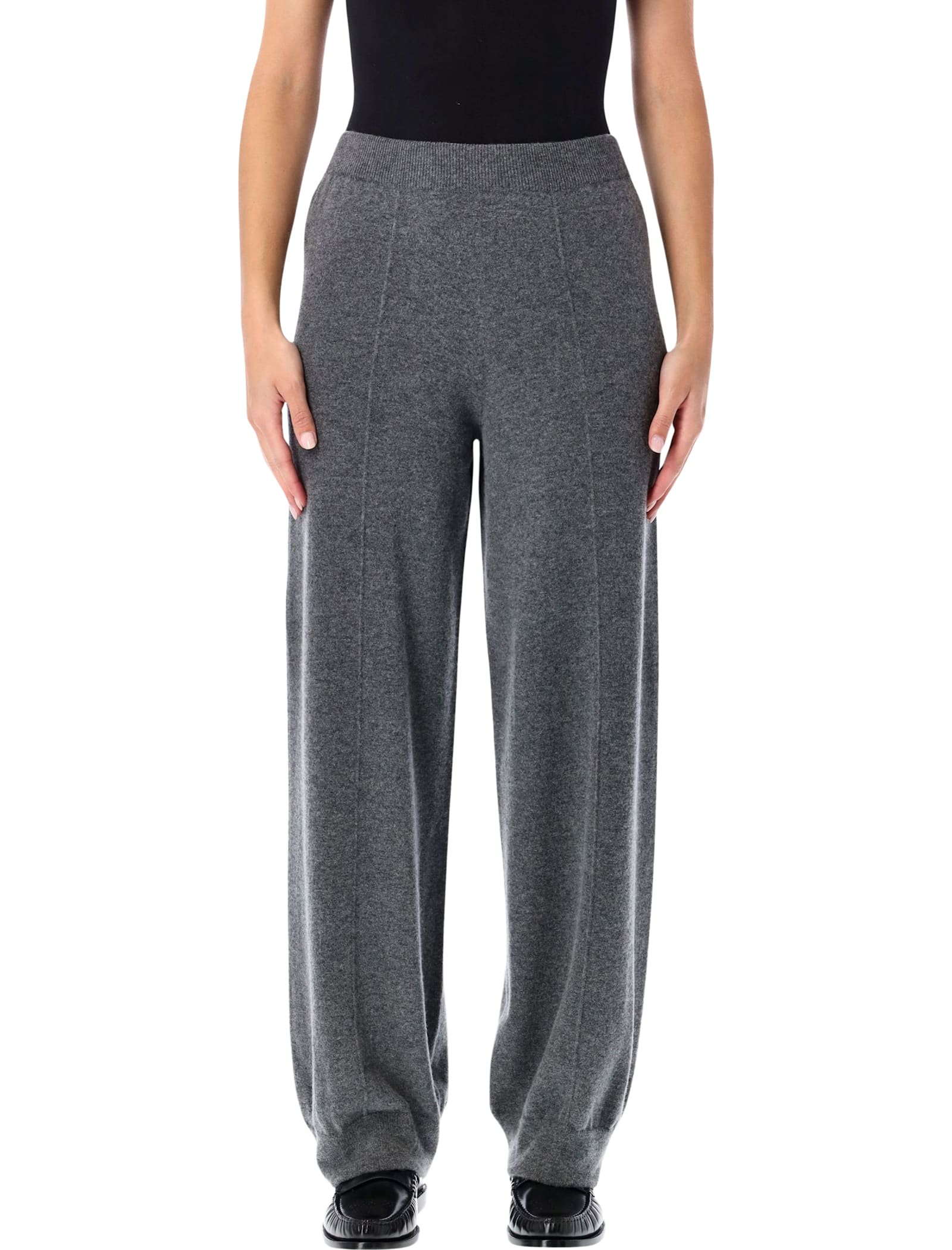 Fabiana Filippi Platinum Wool-cashmere Jogging Trousers In Gray
