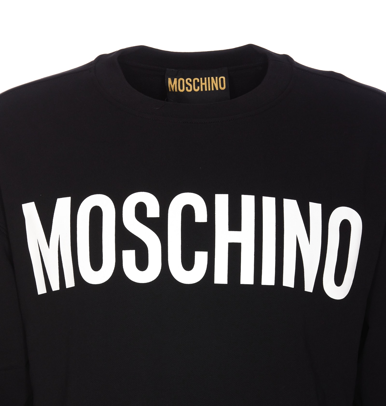 Shop Moschino Logo Sweatshirt In Black