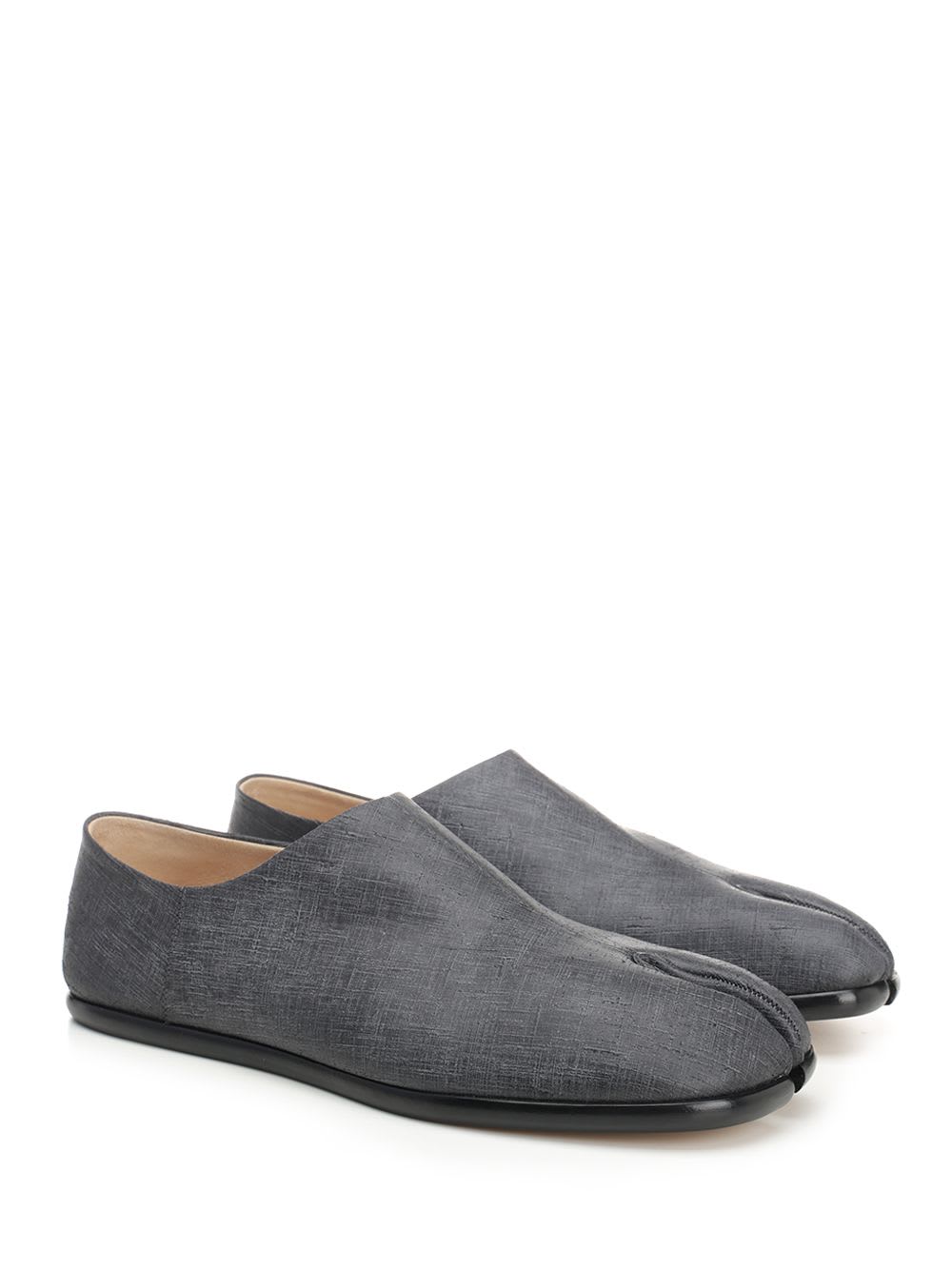 Maison Margiela Tabi Grey Branded Leather Slip On