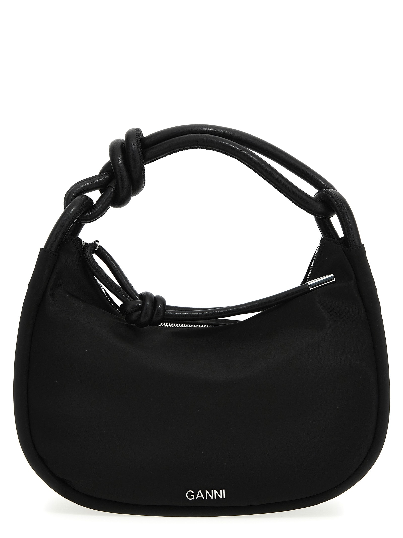 Ganni Knot Baguette Handbag In Black | ModeSens