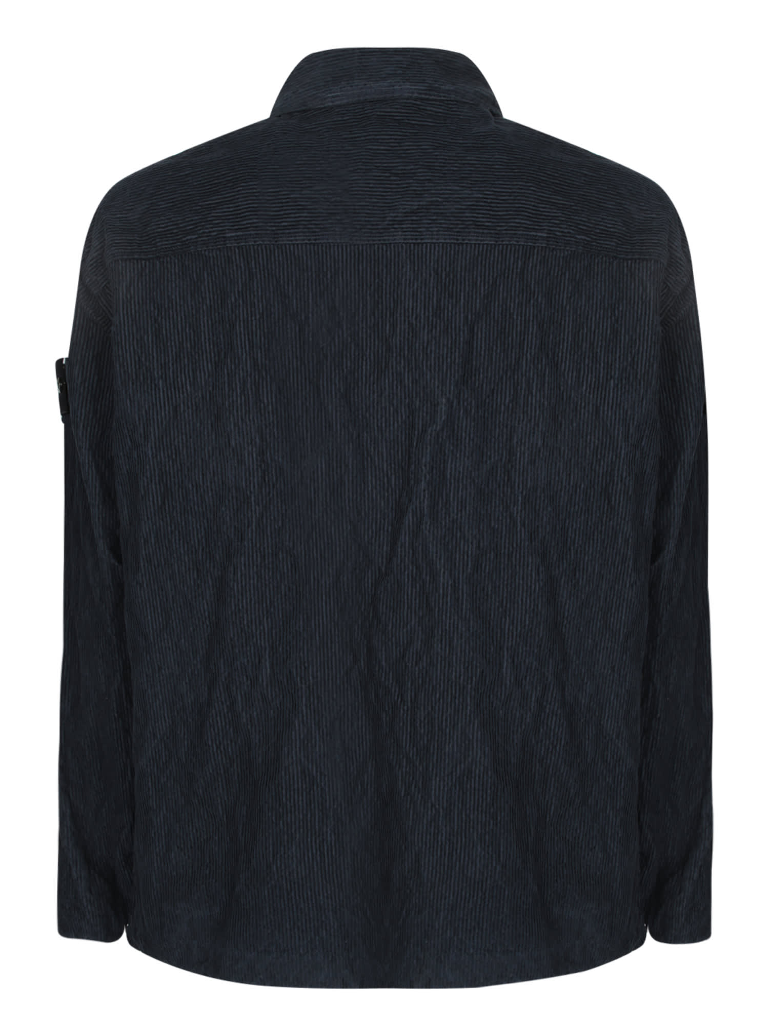 Stone Island Blue Corduroy Overshirt In Blue