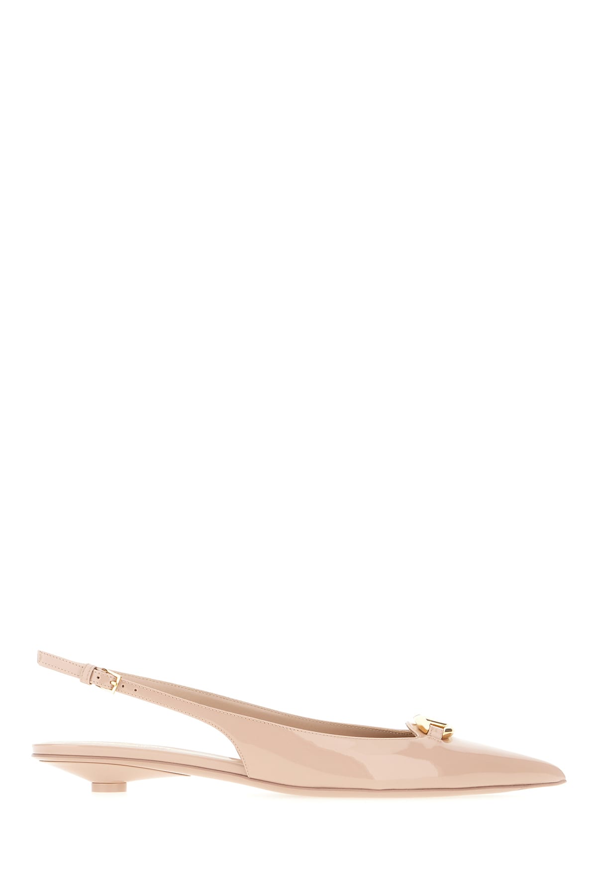 Valentino Garavani Vlogo Signature Leather Slingback Ballerina Shoes In Pink