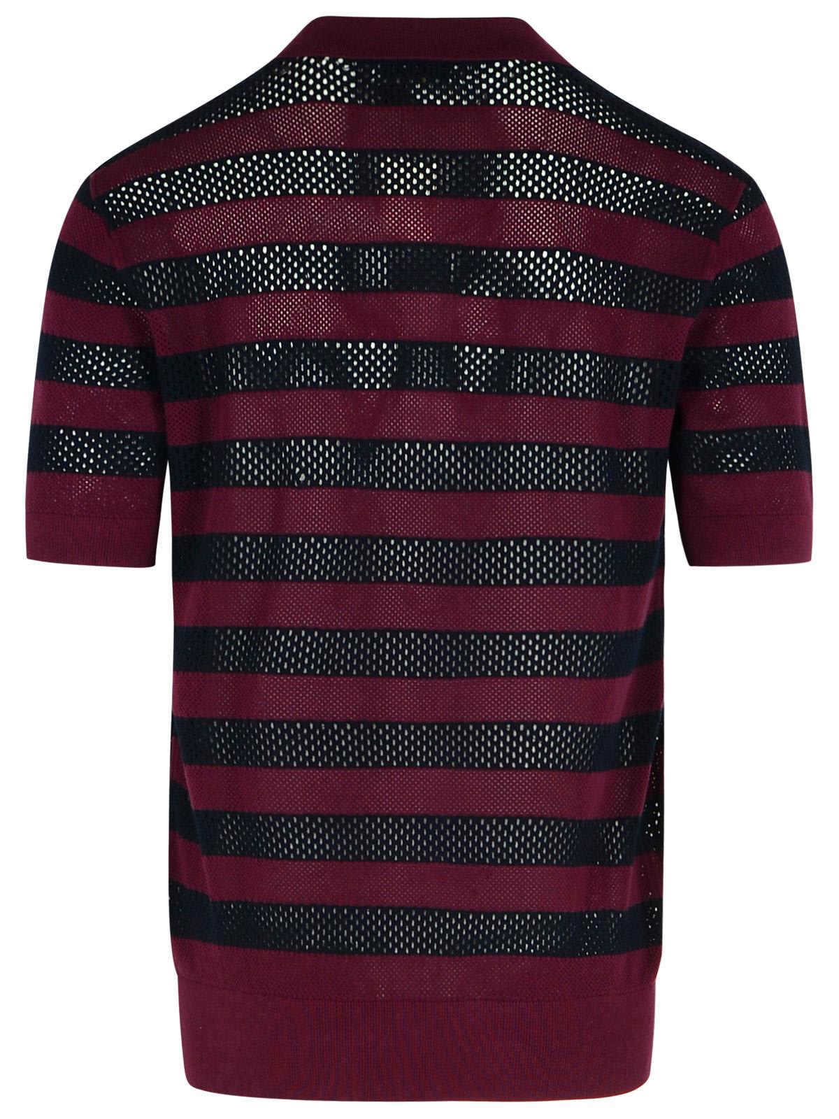 Dries Van Noten Mercy Burgundy Viscose Blend Polo Shirt In Bordeaux