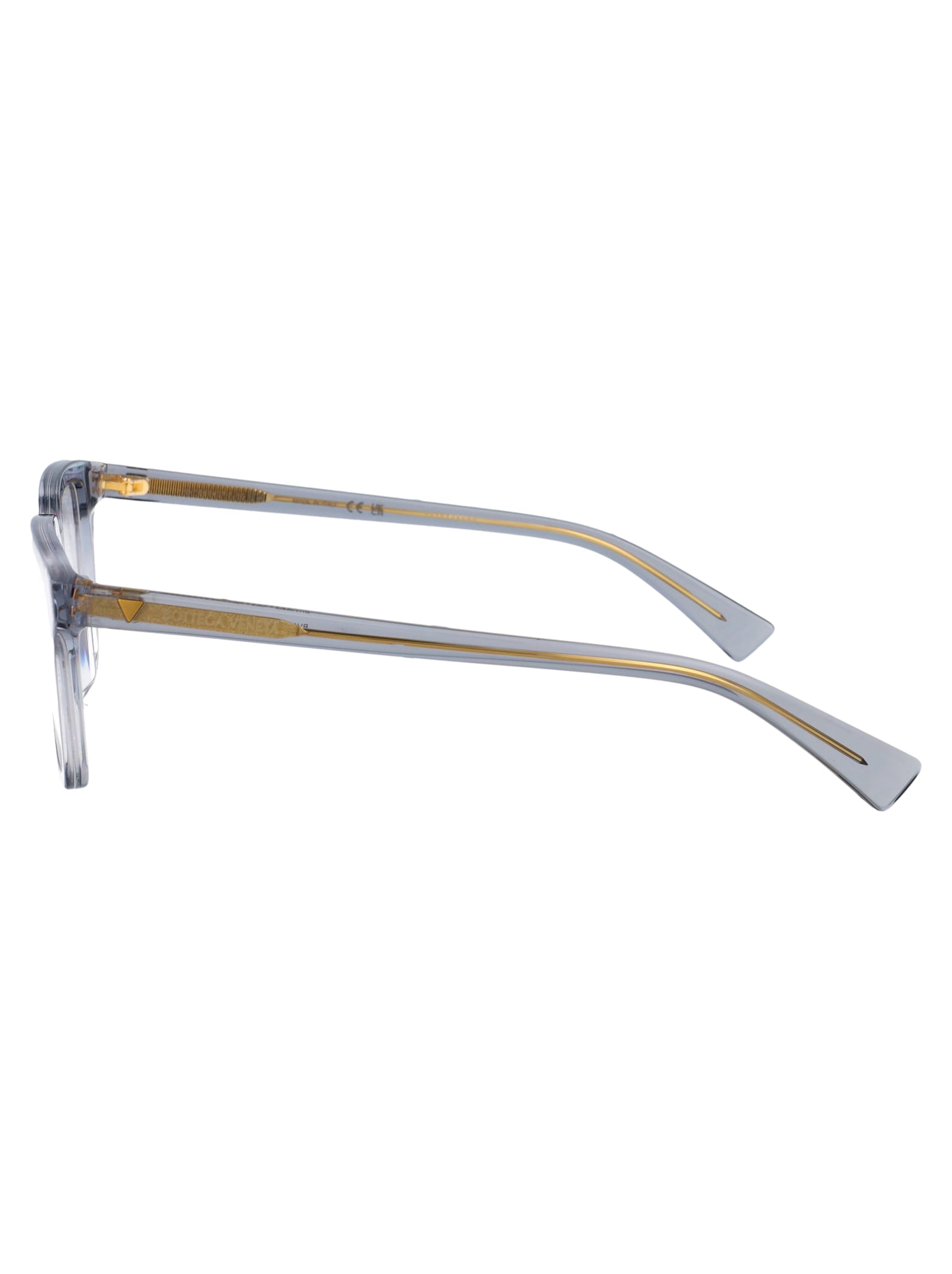 Bottega Veneta Bv1365o Glasses In Light-blue-light-blue-transparent