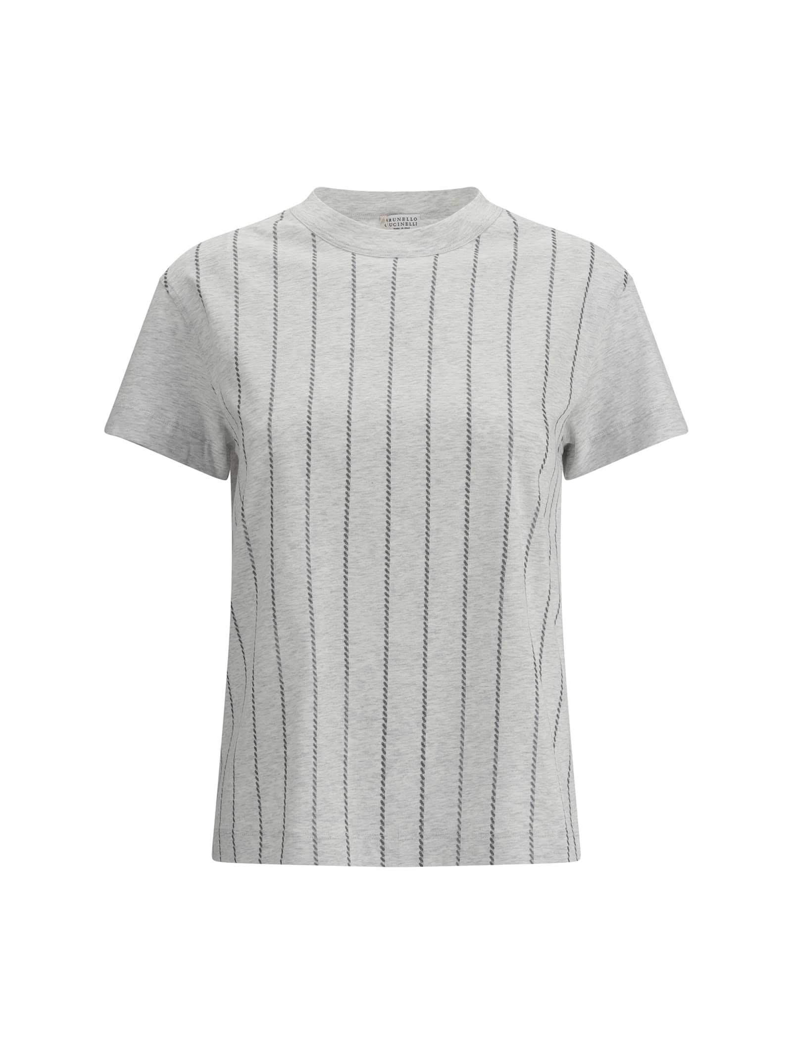 Brunello Cucinelli Women Striped T-shirt With Mini Sequins