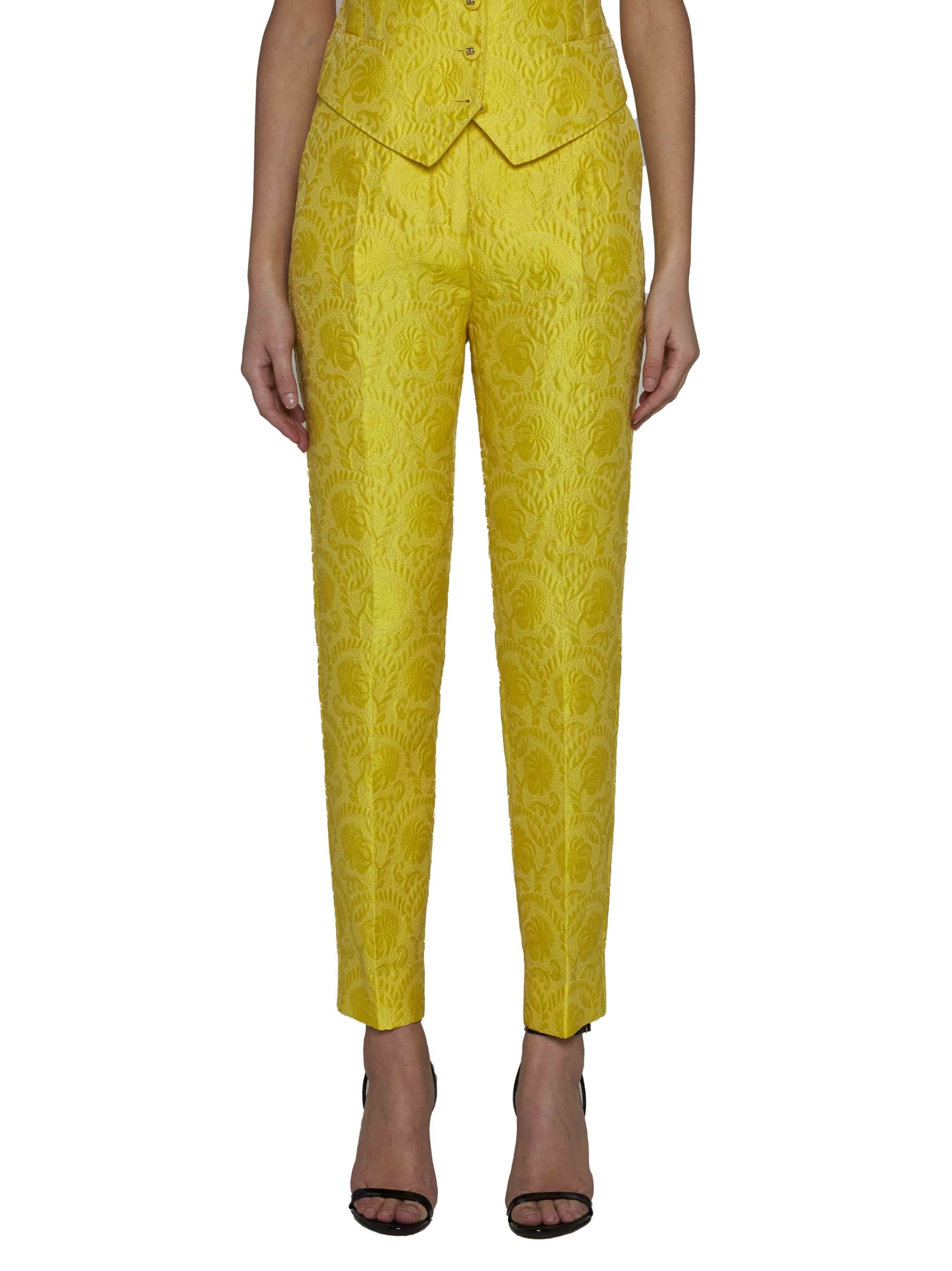 Shop Dolce & Gabbana Pants In Yellow