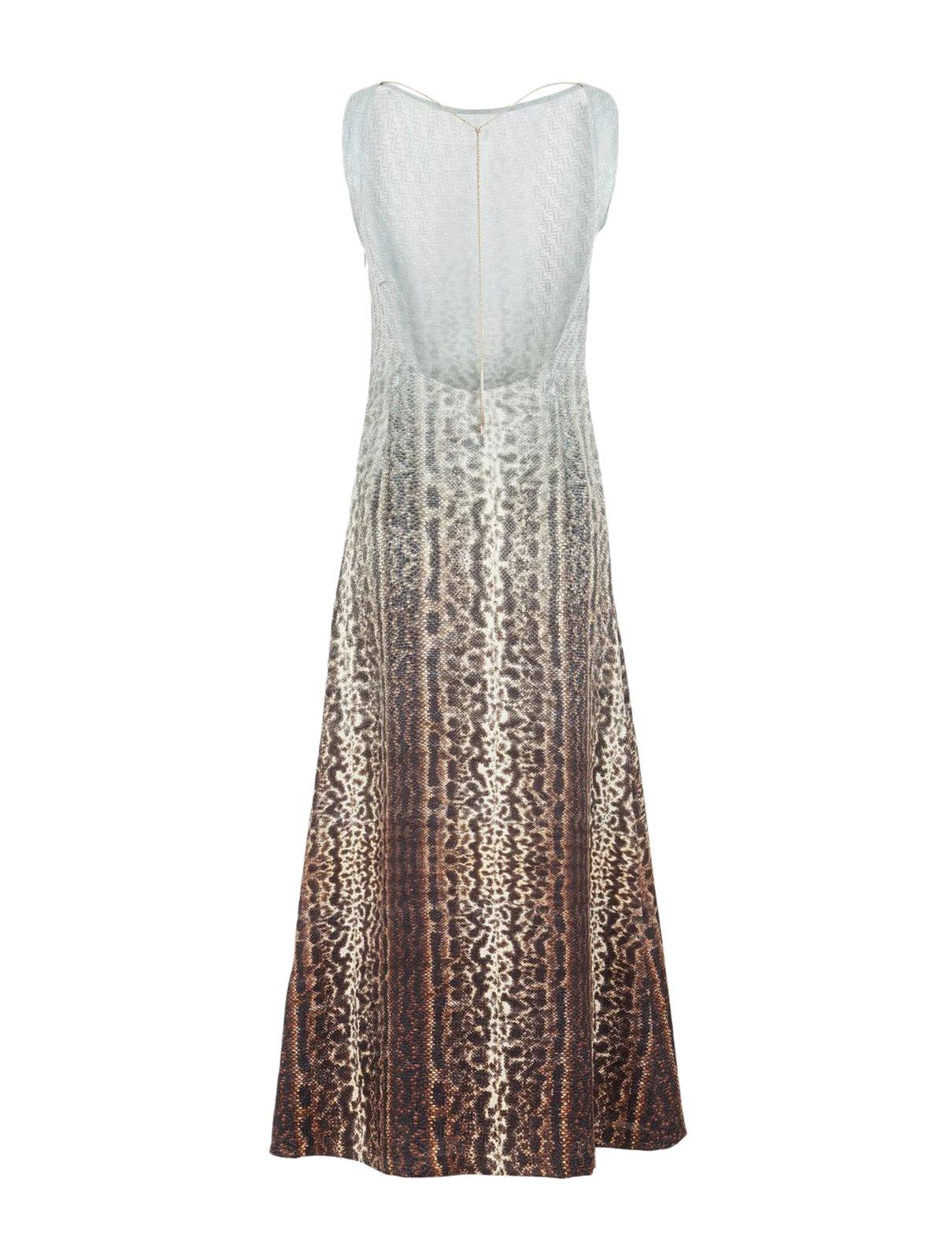 Shop Fendi Sleeveless Maxi Dress In Blu