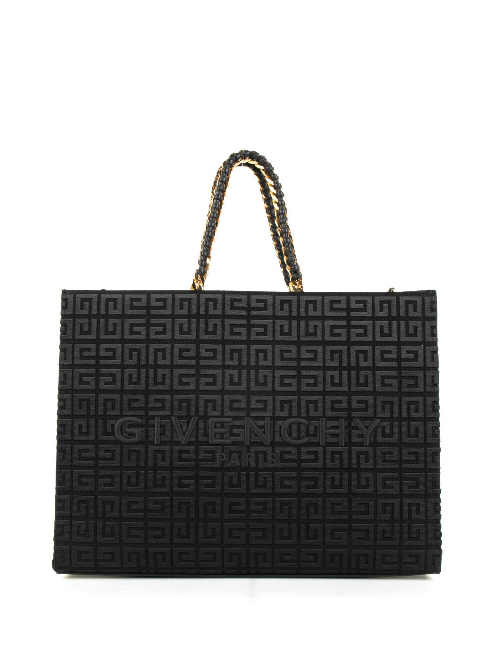 Givenchy Medium Tote Bag In Canvas With 4g Motif In Black