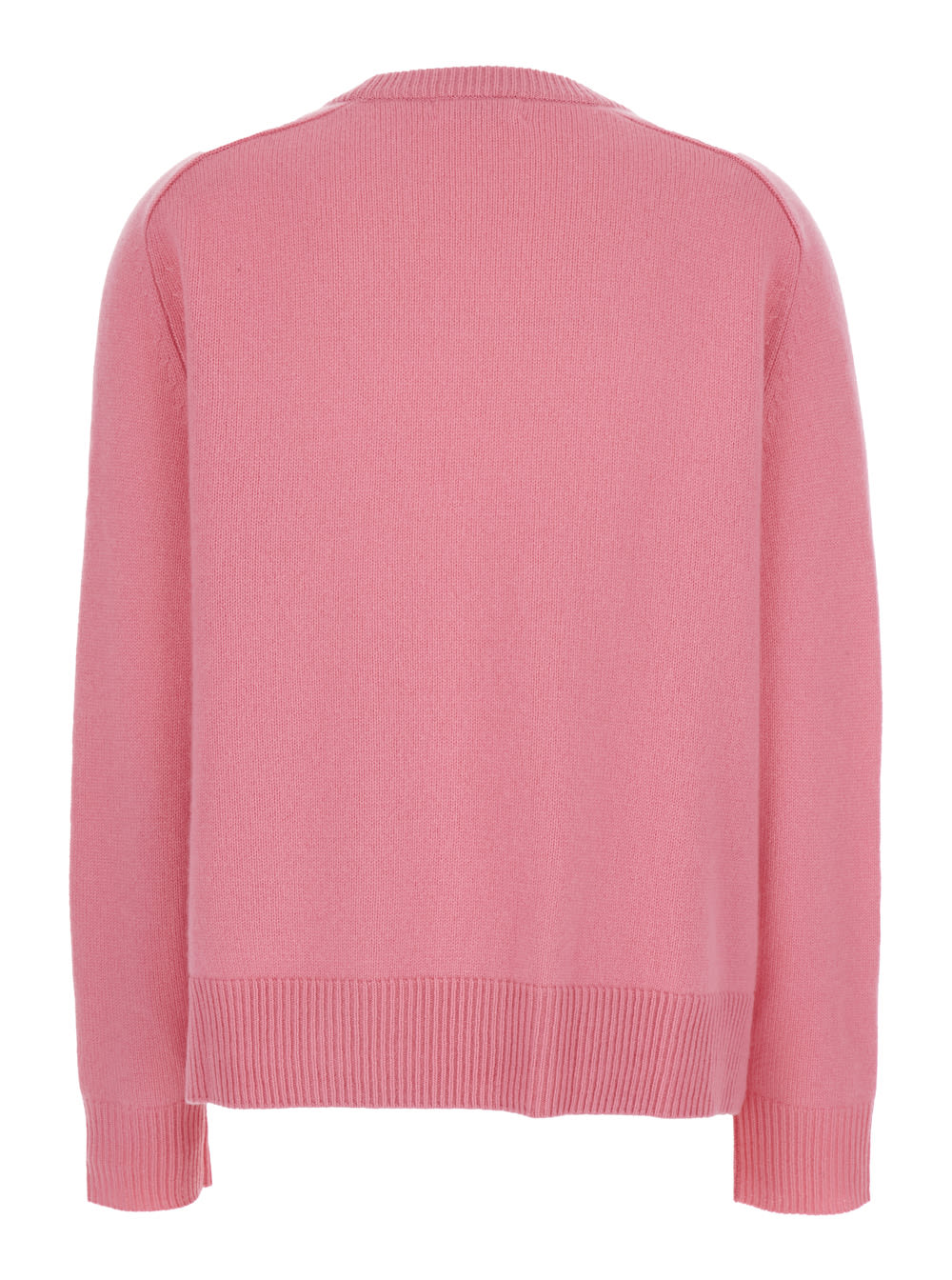 Goat Boyfriend Pink Crewneck Sweater With Dropped Shoulders In Cashmere Woman In Pink