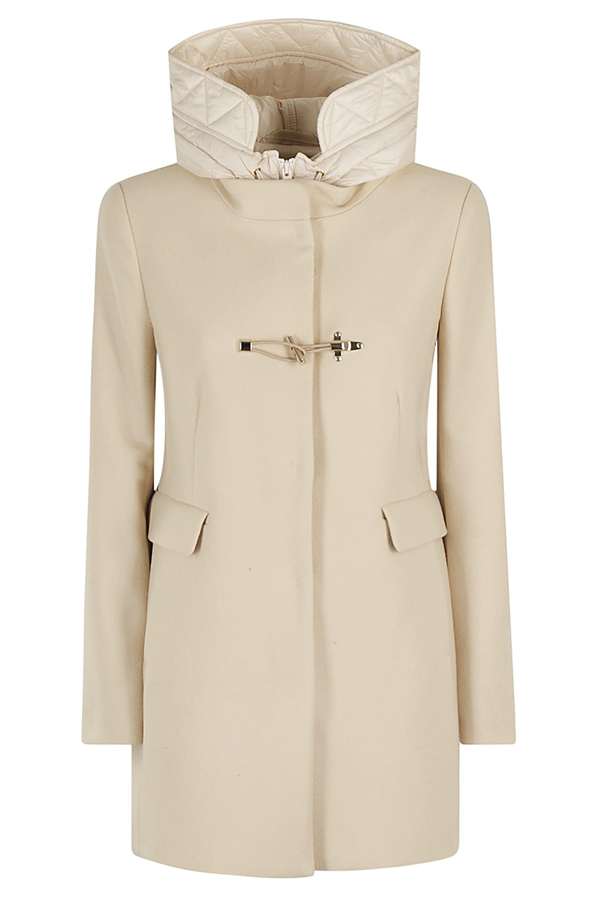 Shop Fay Toggle Coat Db Front Nylon In Yogurt