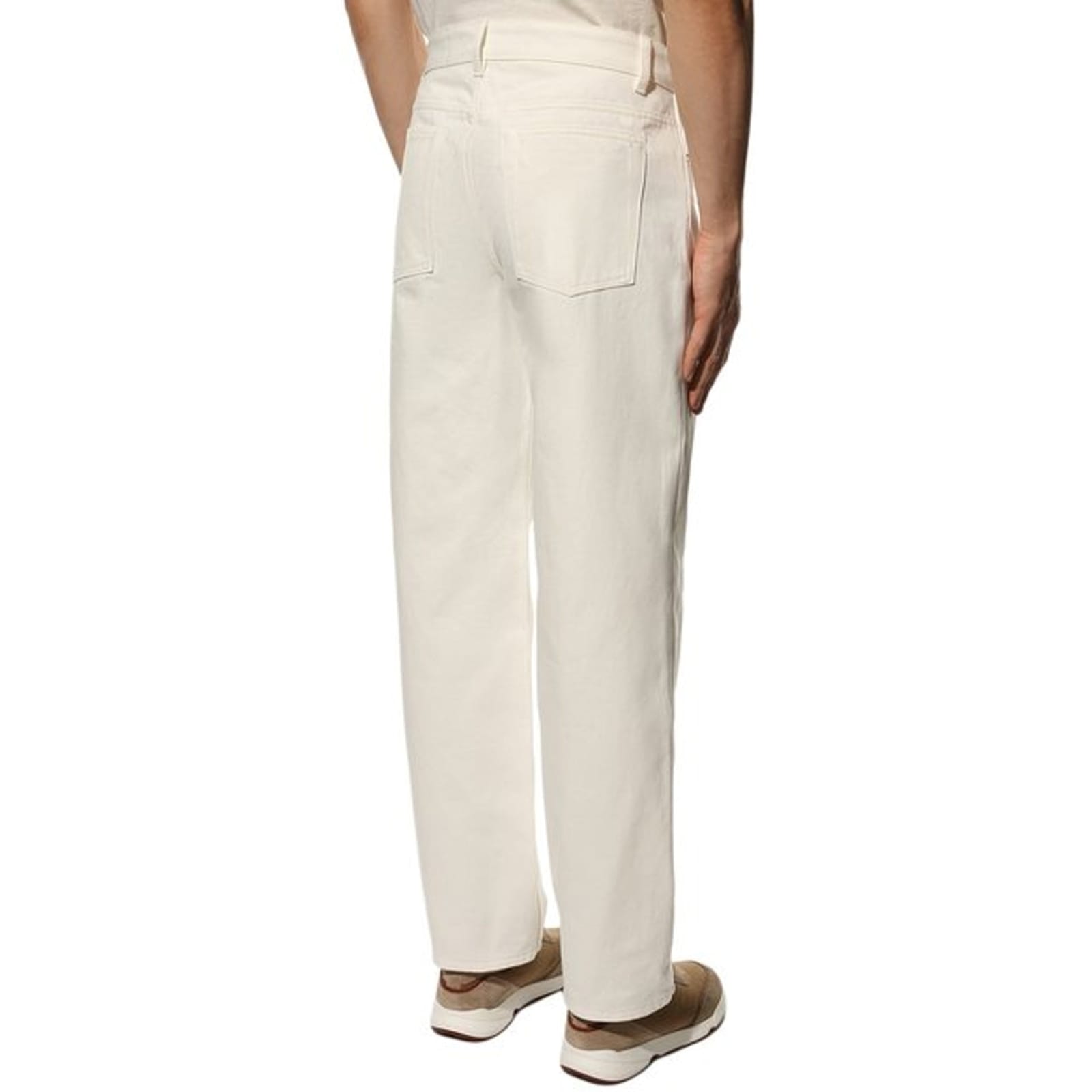 Shop Jil Sander Regular-fit Denim Trousers In White