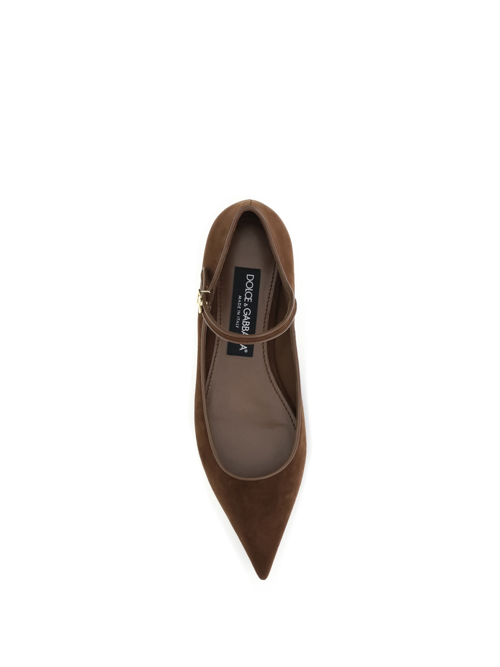 Dolce & Gabbana Women Suede And Nappa Leather Ballerinas In Brown