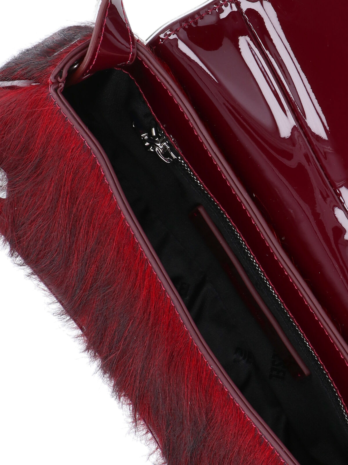 Diesel Pony Hair Bag Play Clutch In Burgundy