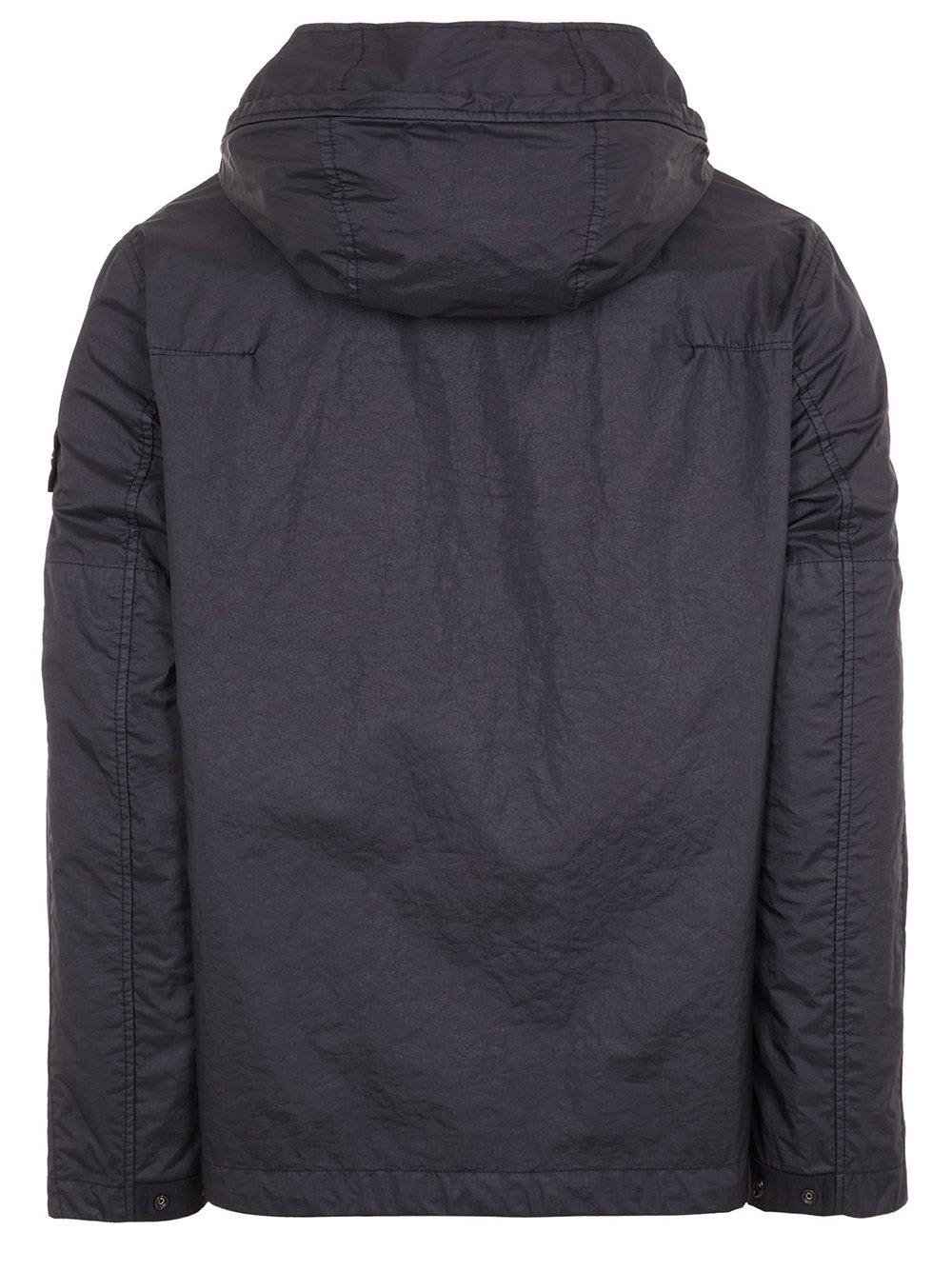 Shop Stone Island Membrana 3l Tc Zipped Hooded Jacket In Navy Blue