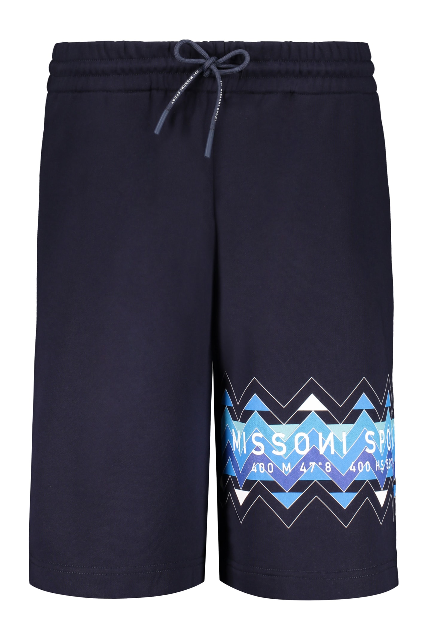 Missoni Cotton Bermuda Shorts In Blue