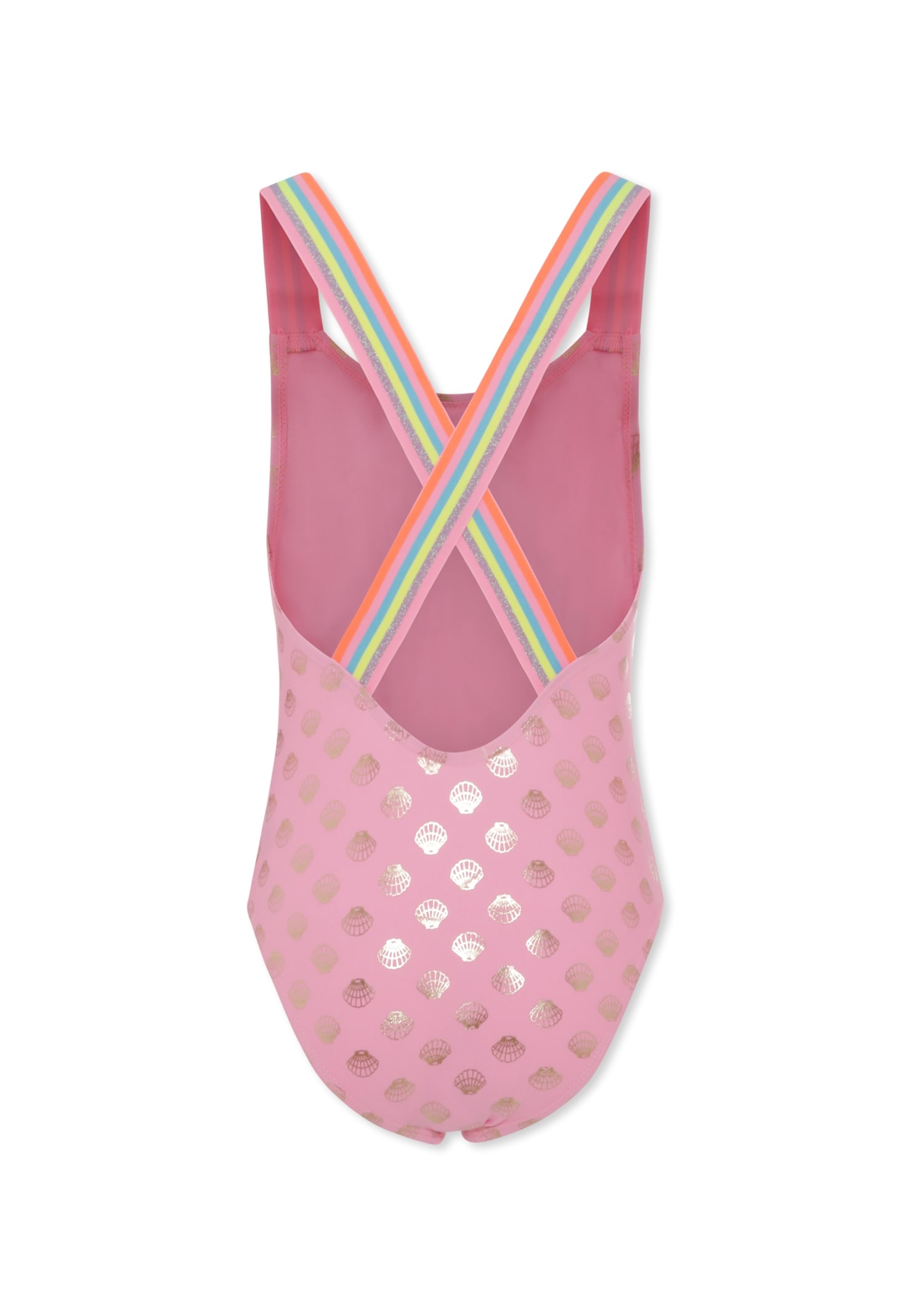 Billieblush Pink Swimsuit For Girl With Shells In Pink
