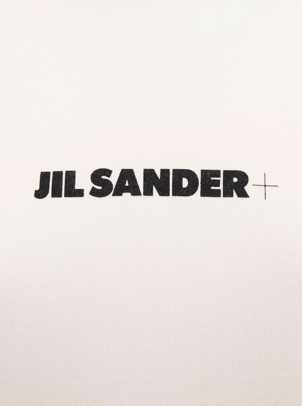 Shop Jil Sander Womans White Cotton Hoodie With Logo Print