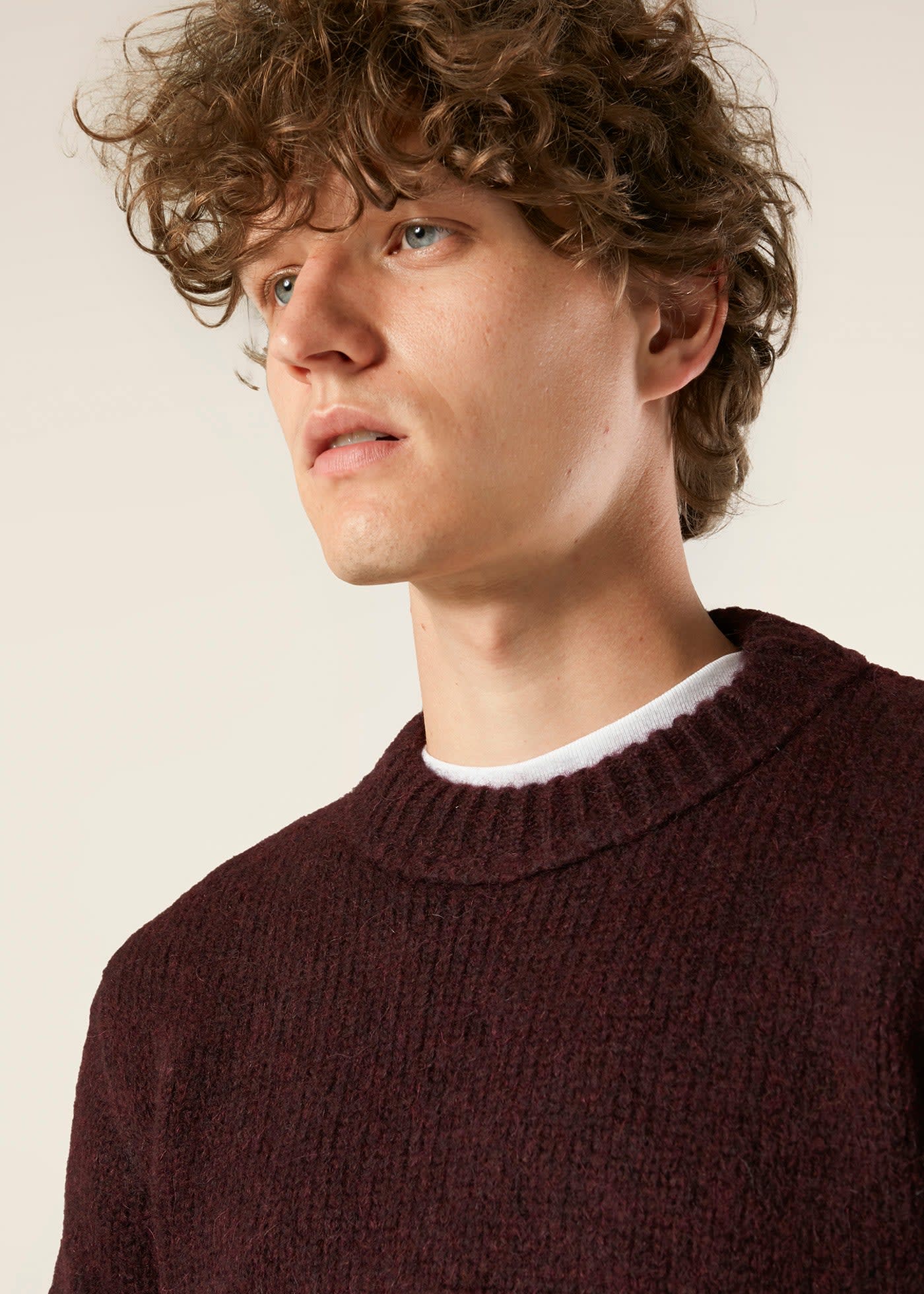 Doppiaa Aappio Burgundy Wool And Alpaca Sweater In Brown