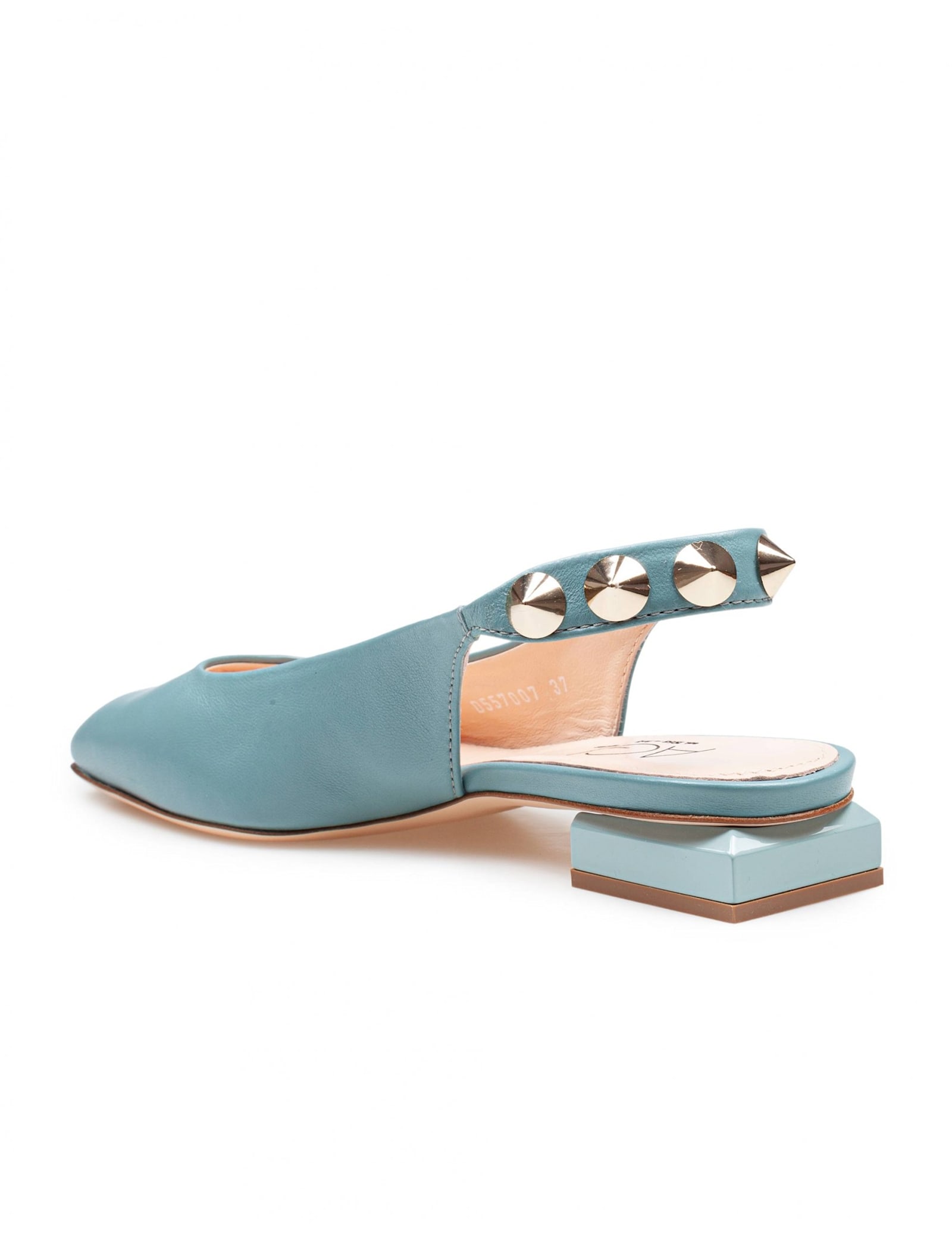 Agl Attilio Giusti Leombruni Sligback Angie L Spike In Matcha Color Leather In Matcha