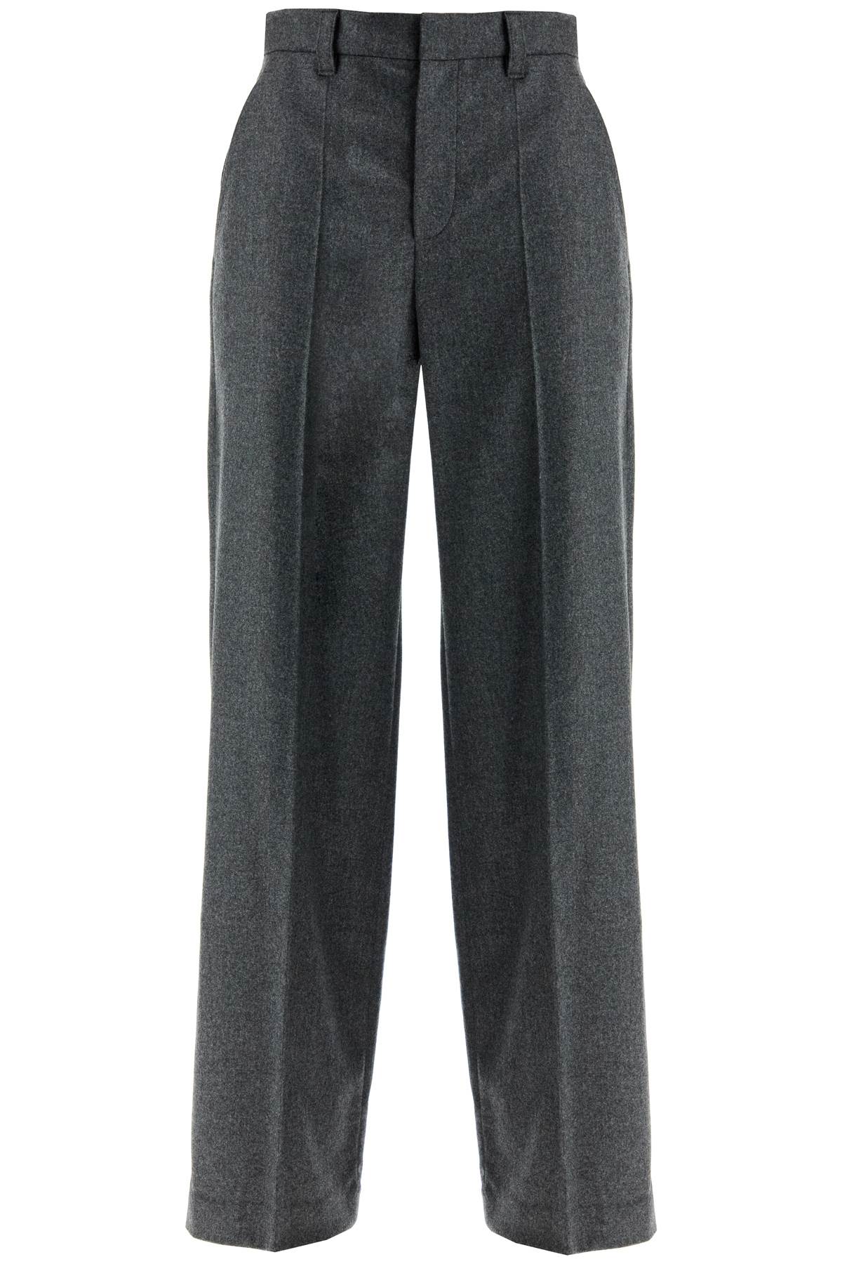 Shop Brunello Cucinelli Tailored Flannel Trousers For In Grigio Scuro (grey)