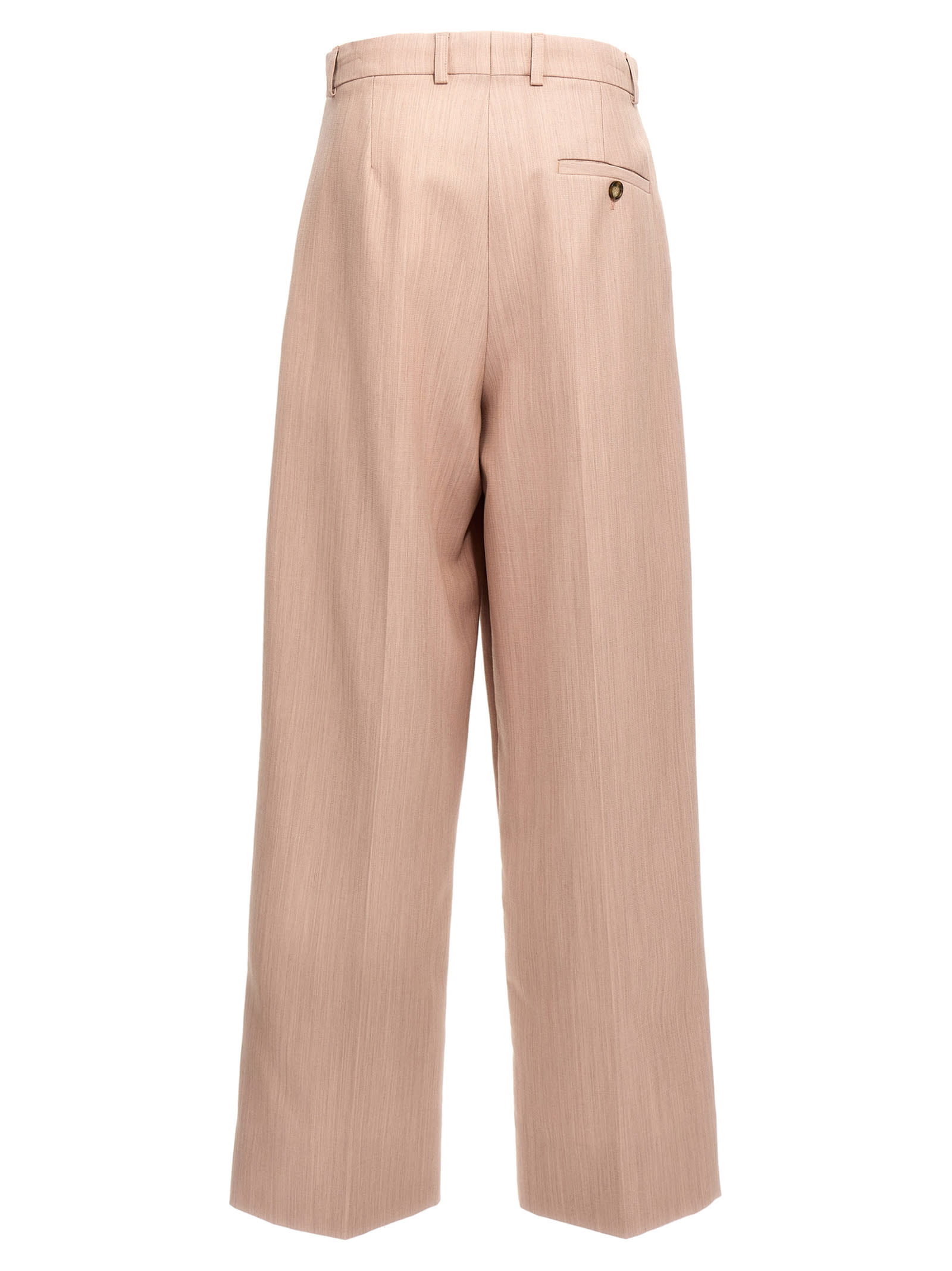 Stella Mccartney Wide Leg High Waist Trousers With Belt Loops In Pink