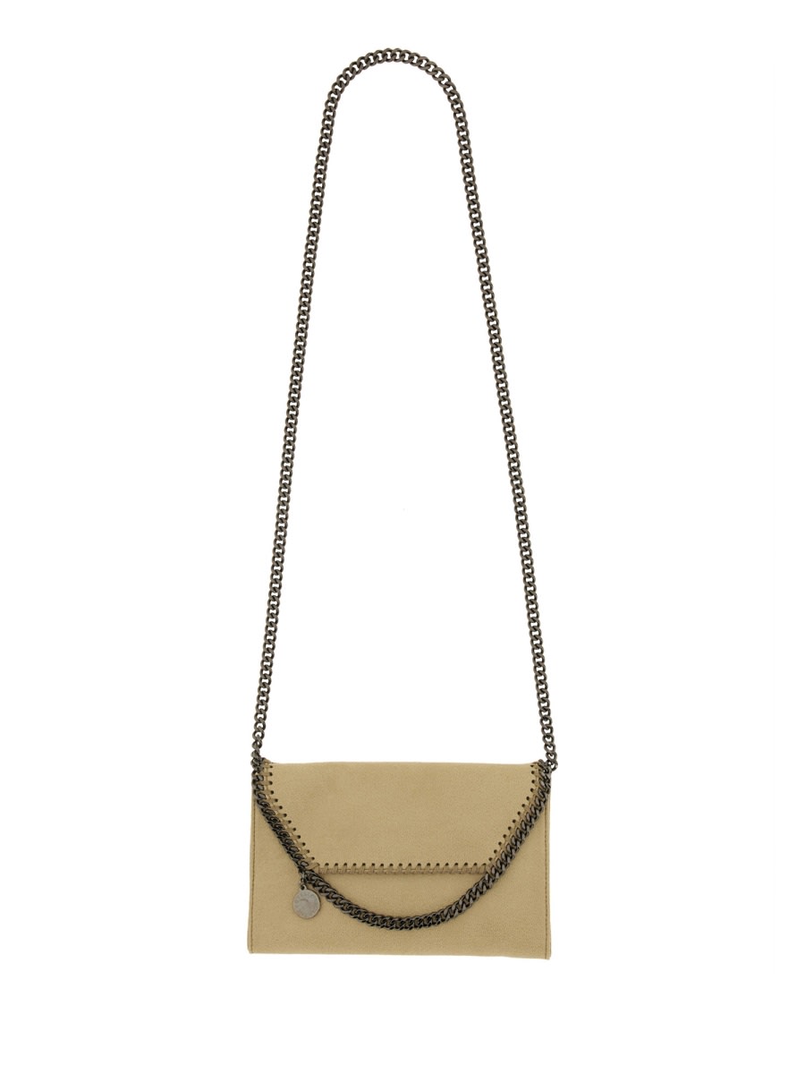 Shop Stella Mccartney Falabella Wallet Bag In Beige