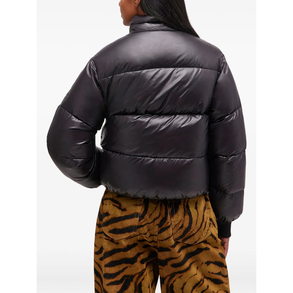 Ganni Recycled Nylon Puffer Jacket In Black